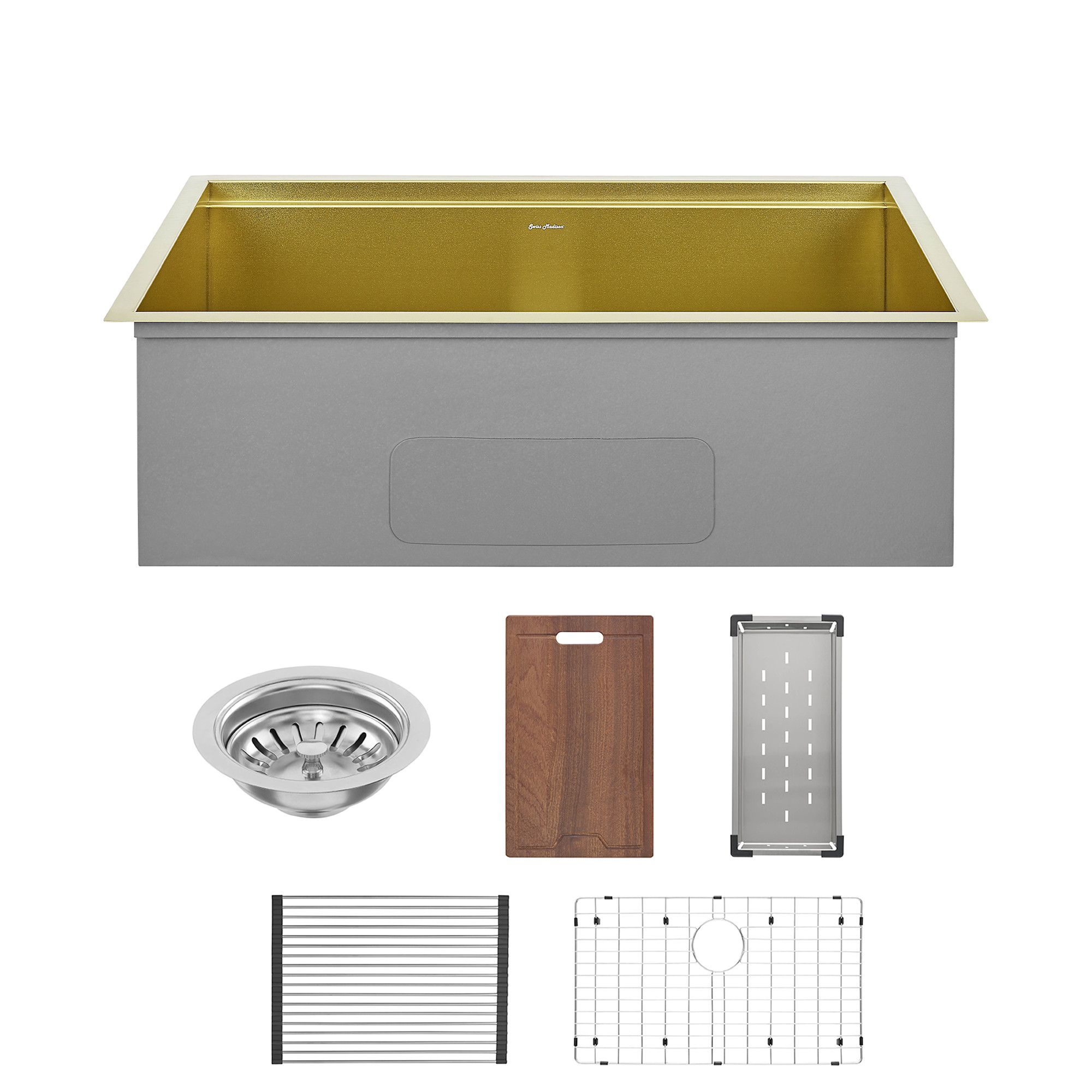 Photos - Kitchen Sink Swiss Madison SM-KU801 Tourner 32" Undermount Single Basin Stainless Steel  with Basket Strainer Colander and Dr 