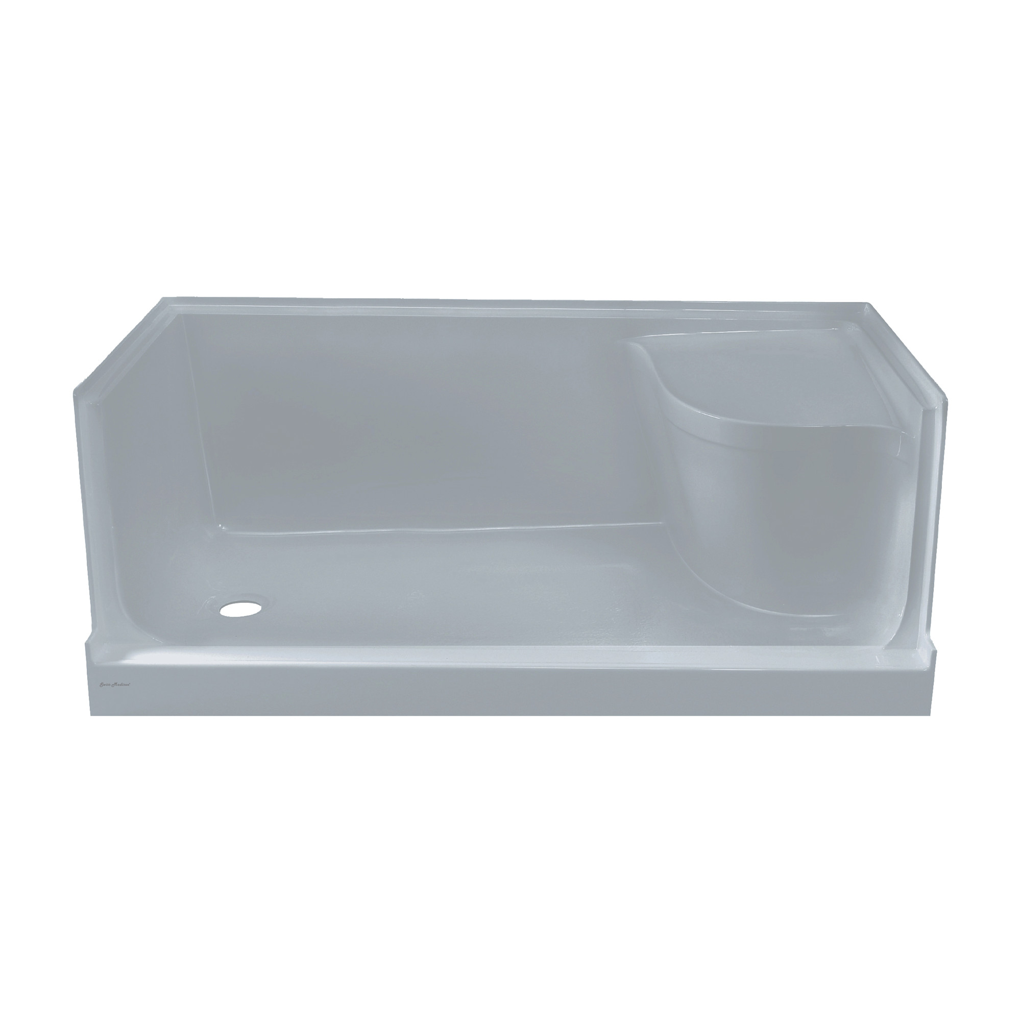 Photos - Shower Tray Swiss Madison SM-SB537 Aquatique 59-3/4" x 32" Rectangular Shower Base with Single Threshold and Left Drain Grey Shower Stal 