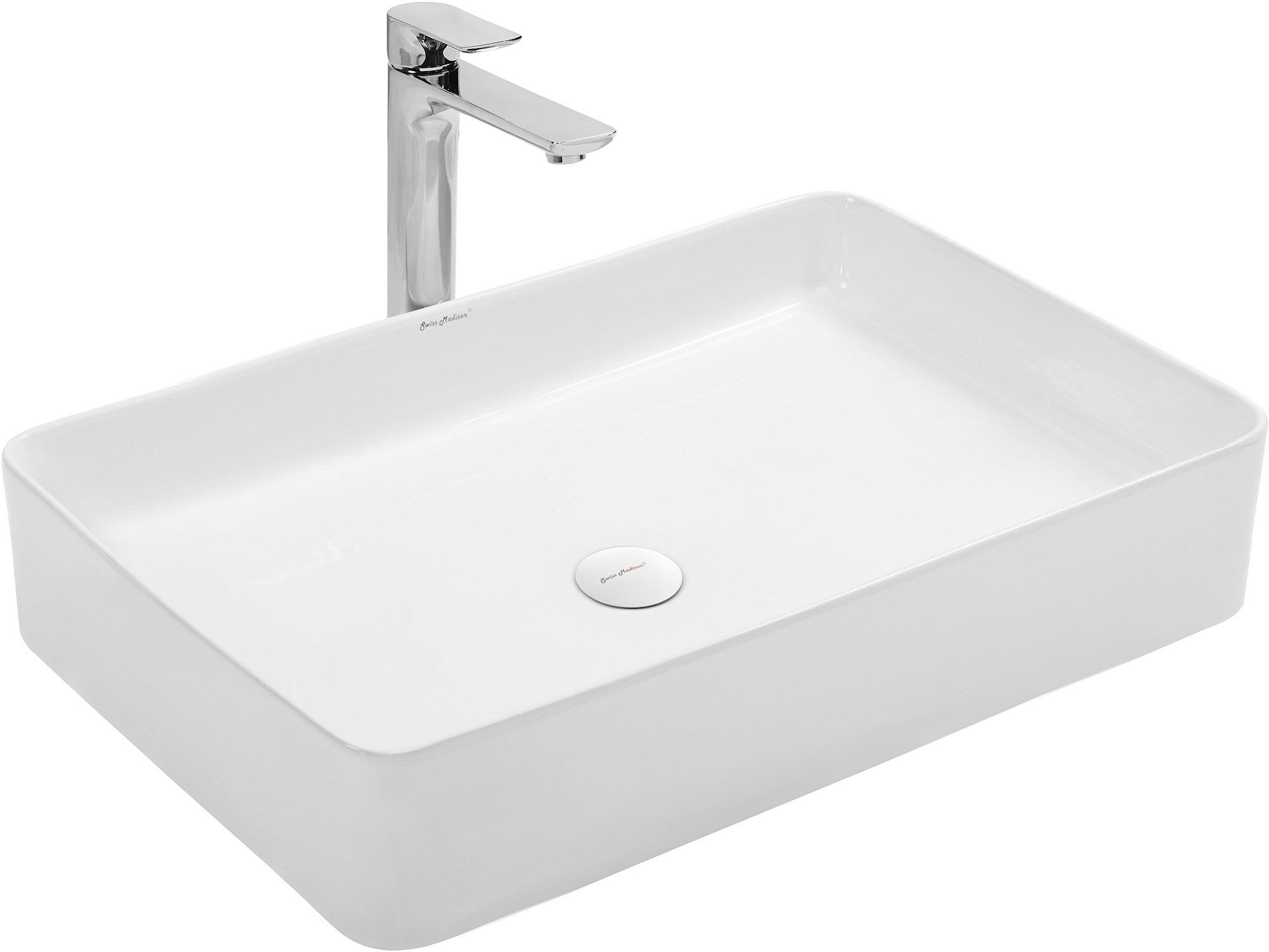 Photos - Bathroom Sink Swiss Madison SM-VS231 Concorde 24-1/4" Rectangular Ceramic Vessel  Glossy White Sinks s Sinks Onl 