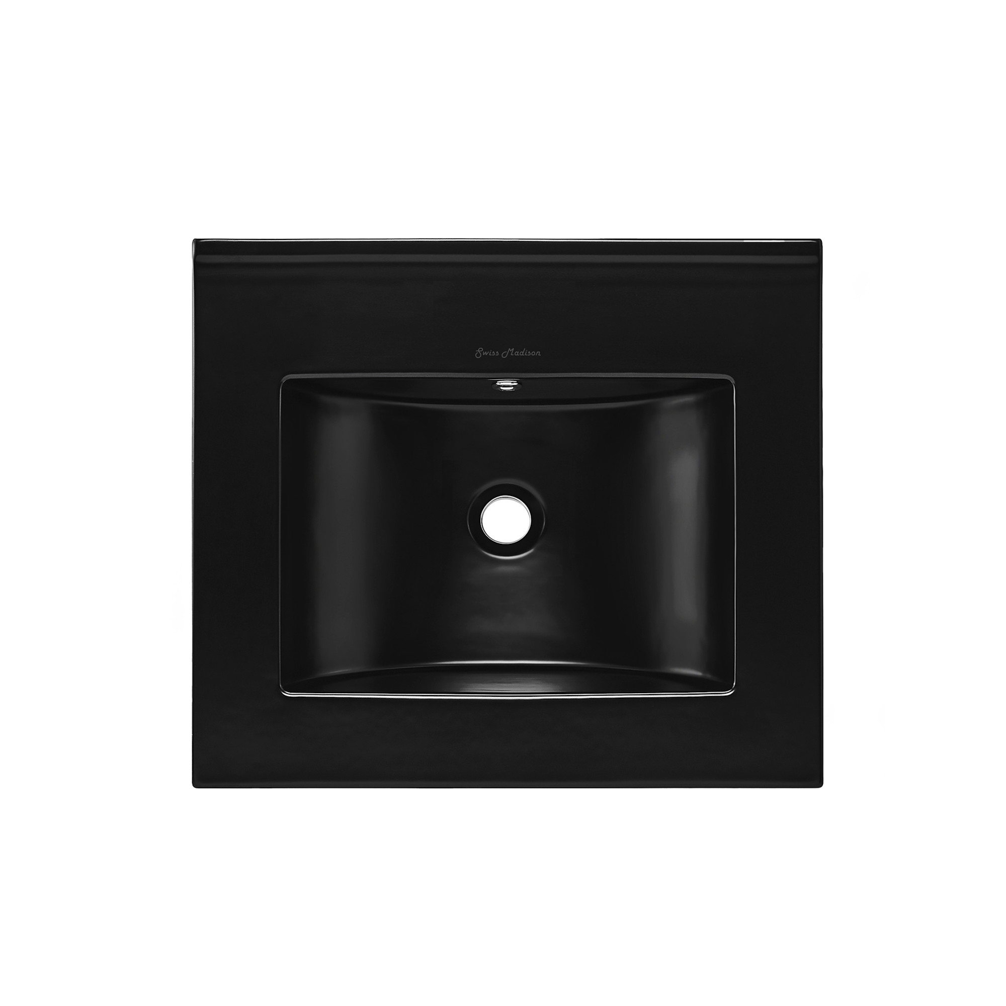 Swiss Madison SM-VT0004 19" Ceramic Vanity Top Glossy Black Bathroom Storage Vanity Tops Single