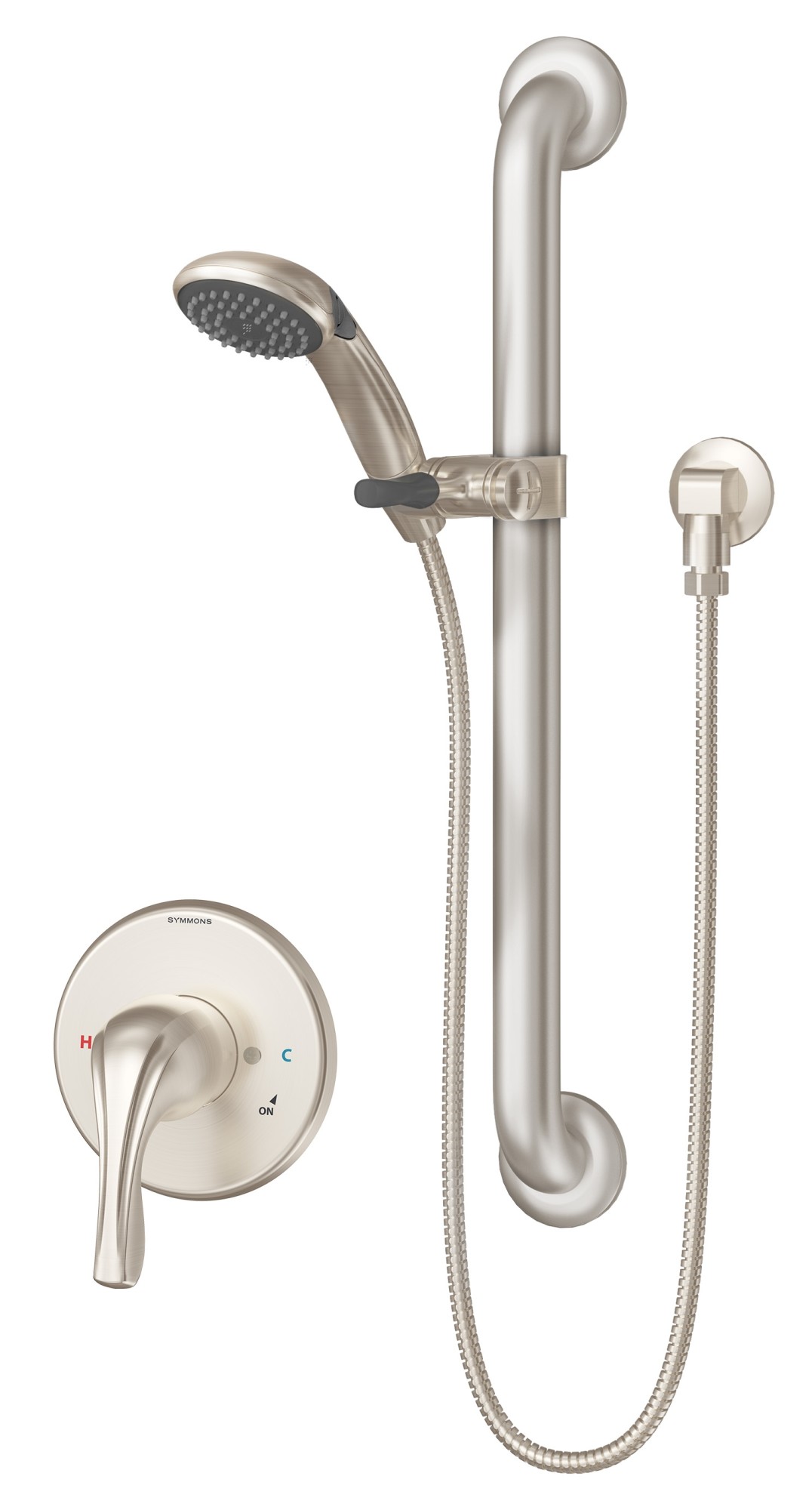 Symmons 9603-X-PLR Origins Shower Trim Package with Single Function Shower Head and Rough In Valve with Single Lever Handle Satin Nickel Showers