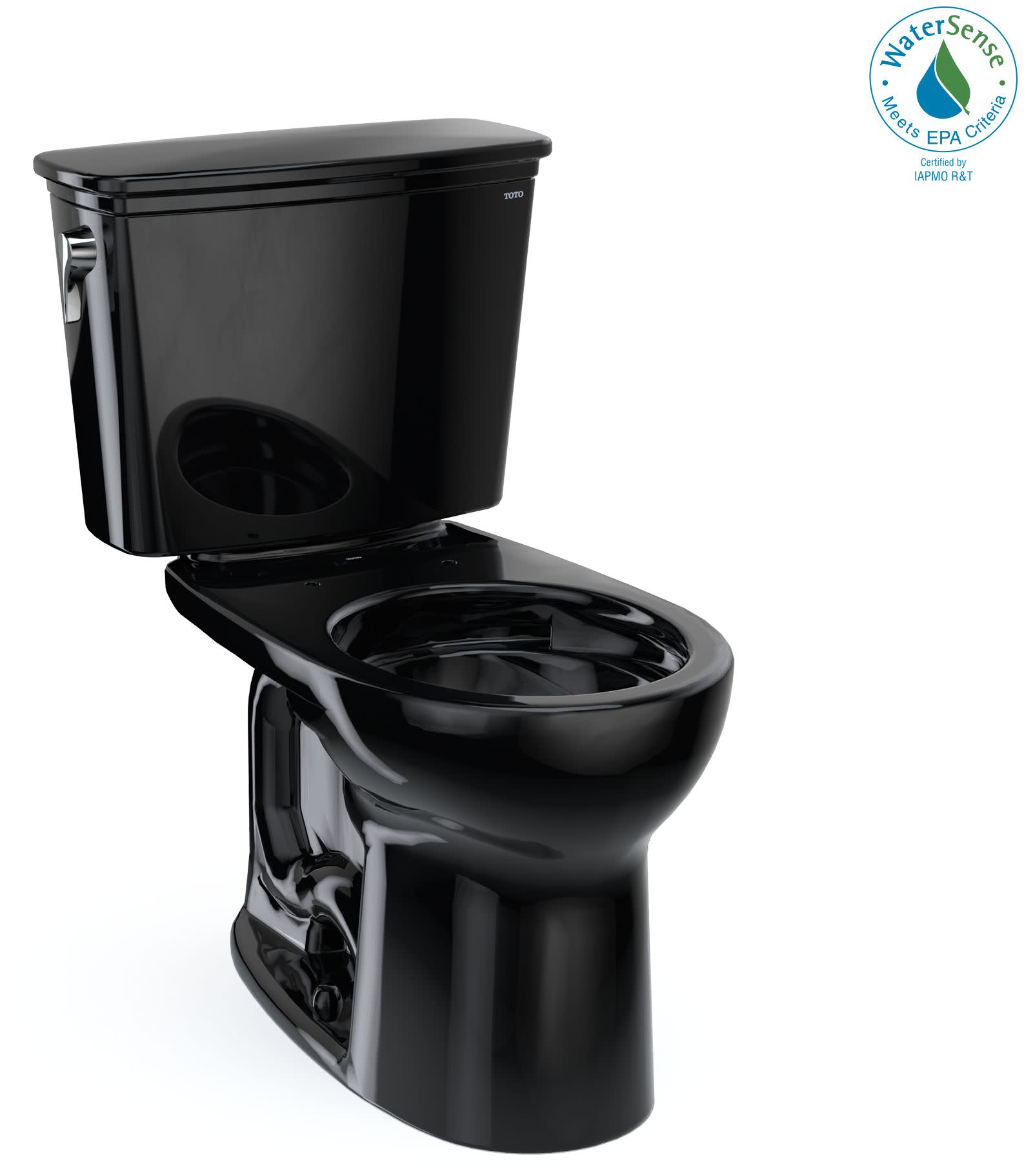 TOTO CST785CEF Drake 1.28 GPF Two Piece Round Chair Height Toilet with Left Hand Lever Ebony Toilets and Bidets Toilets Two-Piece Round Toilets