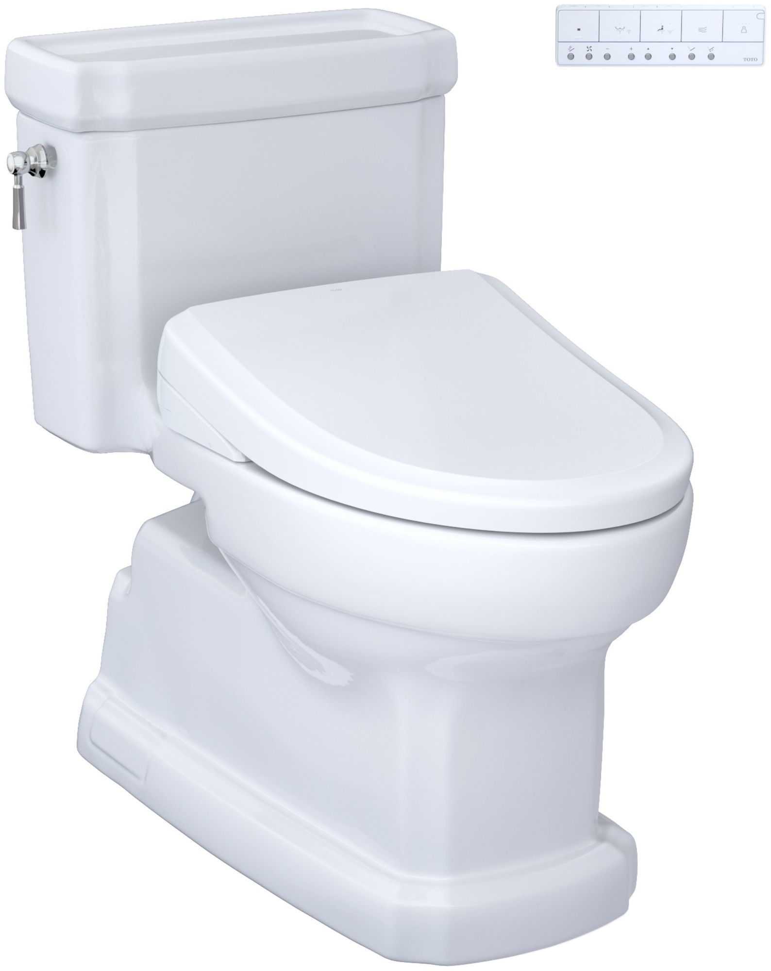 Photos - Toilet TOTO MW9744724CEFGA Guinevere 1.28 GPF One Piece Elongated Chair Height  with Washlet+ S7 Heated Bidet Seat Tornado Fl 