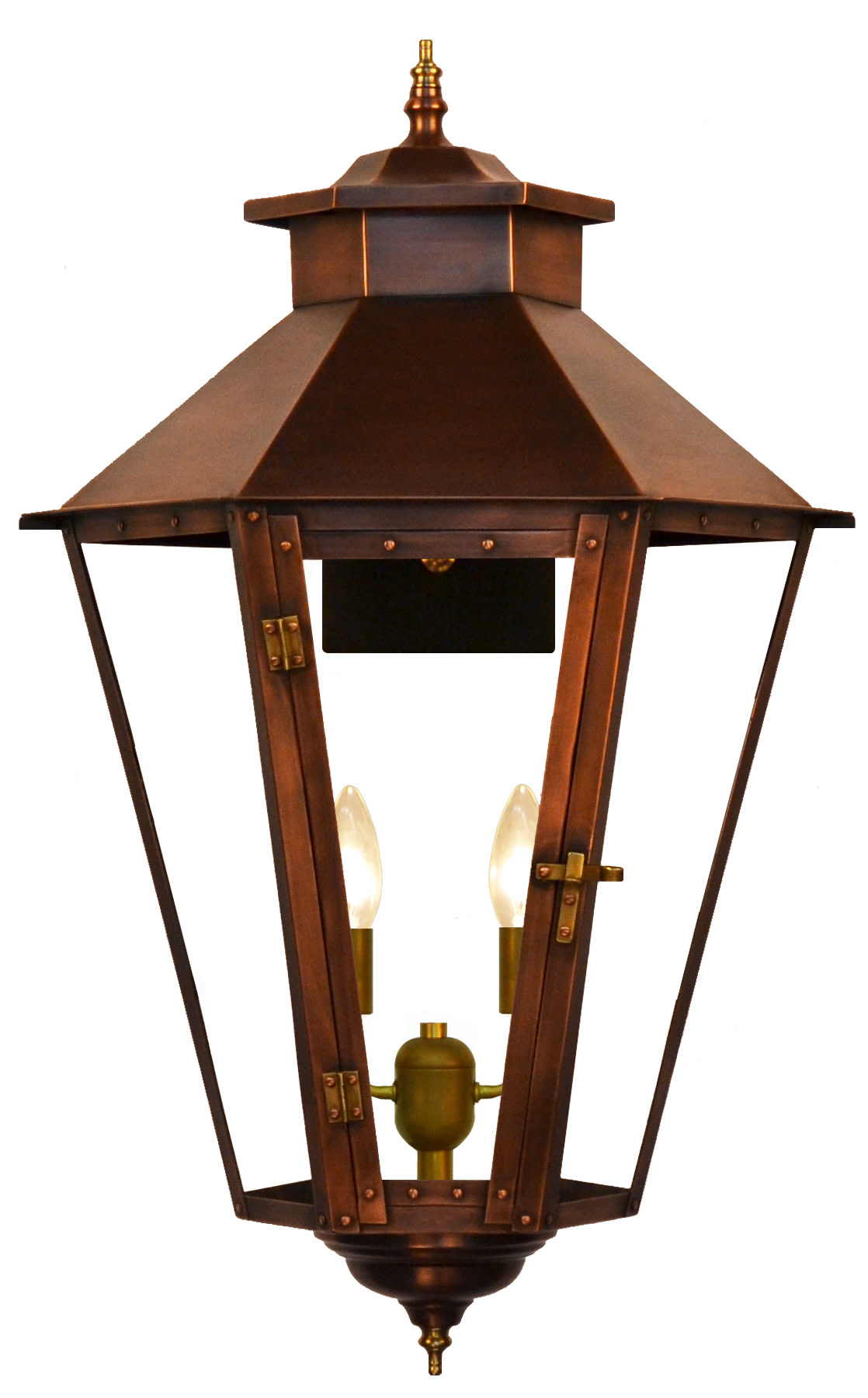 Photos - Floodlight / Street Light Electric The CopperSmith BS62E Bayou Street 2 Light 26" Tall Copper Outdoor Wall Sconce Antique Copper Outdoor Lighting Wall