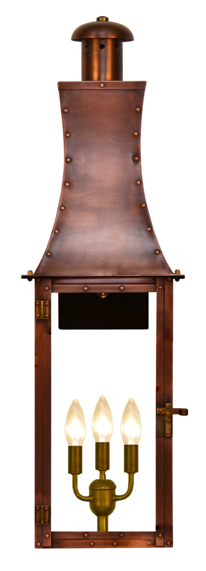 Photos - Floodlight / Street Light Churchill The CopperSmith CH38E  3 Light 36" Tall Copper Electric Outdoor Wall Sconce Antique Copper Outdoor Lighting Wall Sc 