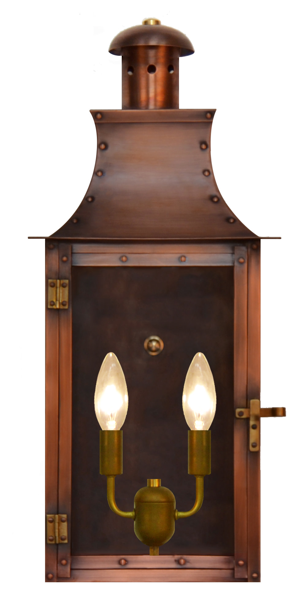 Photos - Floodlight / Street Light Terra The CopperSmith TE22E  2 Light 23" Tall Copper Electric Outdoor Wall Sconce Antique Copper Outdoor Lighting Wall Sconce 