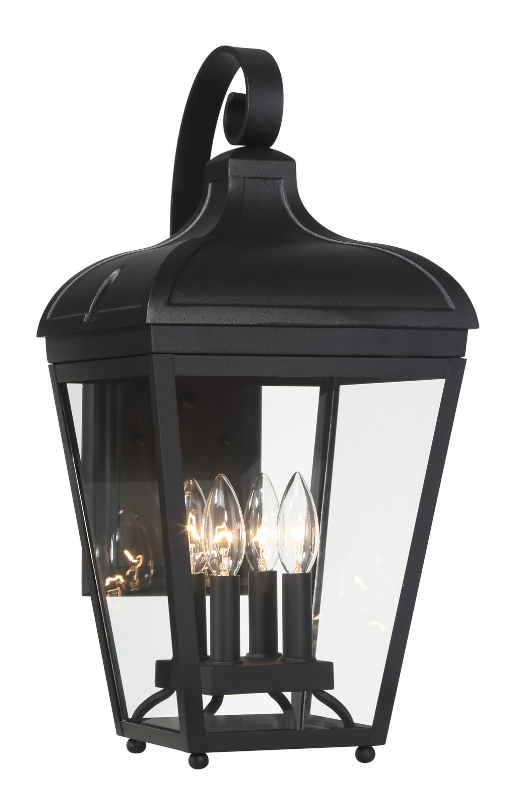 Photos - Floodlight / Street Light The Great Outdoors 72482 Marquee 4 Light 21" Tall Outdoor Wall Sconce with Clear Glass Shade Sand Coal Outdoor Lighting Wall