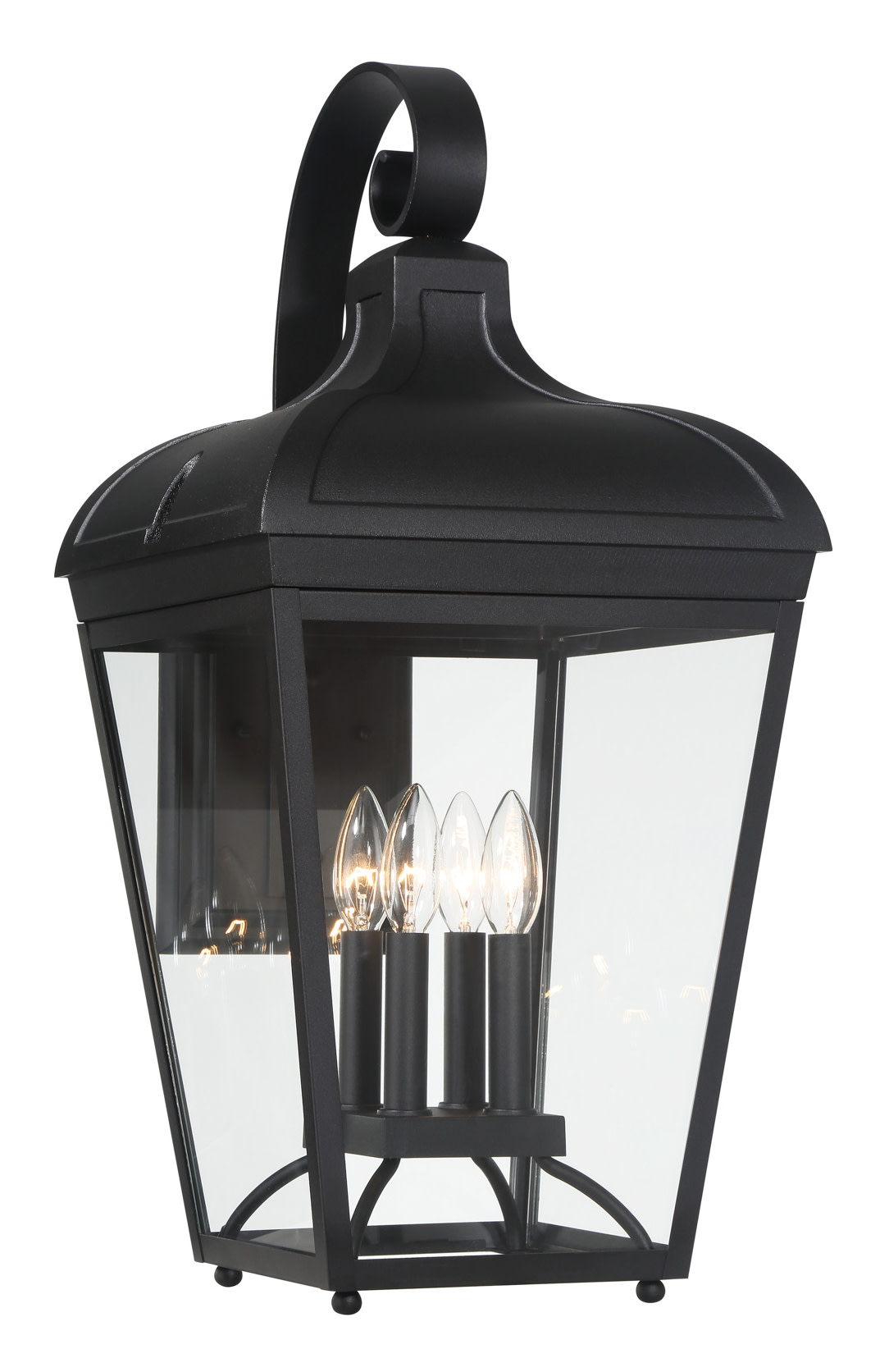 Photos - Floodlight / Street Light The Great Outdoors 72483 Marquee 4 Light 25" Tall Outdoor Wall Sconce with Clear Glass Shade Sand Coal Outdoor Lighting Wall