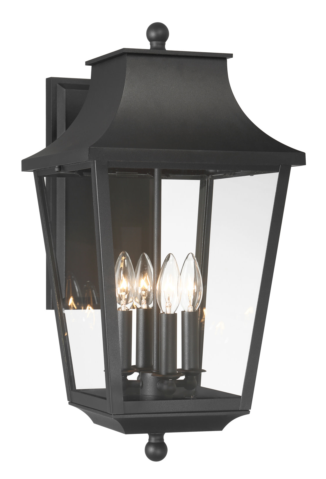 Photos - Floodlight / Street Light The Great Outdoors 73344 Altimeter 4 Light 22" Tall Outdoor Wall Sconce with Clear Glass Shade Sand Coal Outdoor Lighting Wa