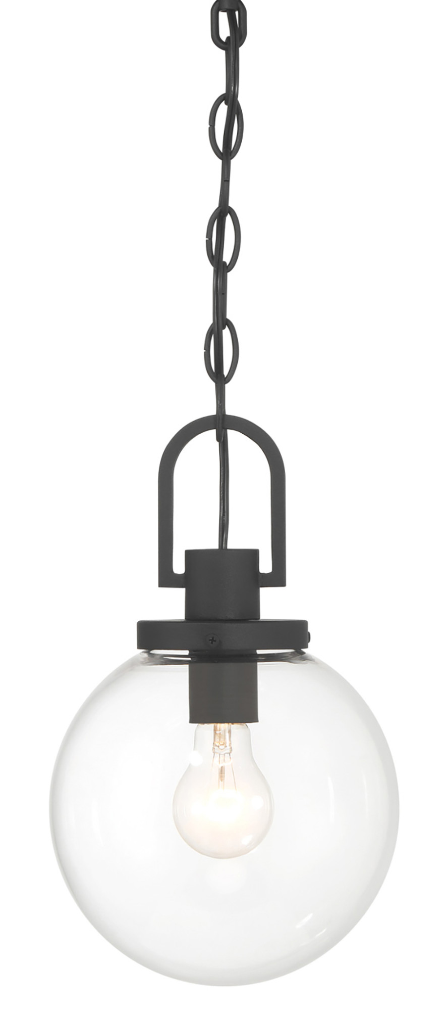 Photos - Floodlight / Street Light The Great Outdoors 73364 Wenston 8" Wide Outdoor Pendant with Clear Glass Shade Sand Coal Outdoor Lighting Pendants 73364-66