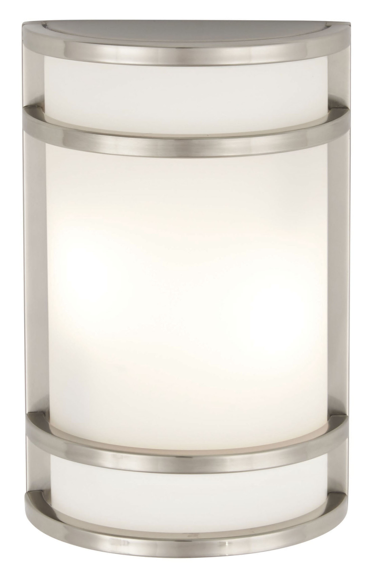 Photos - Floodlight / Street Light GO The Great Outdoors  9802 Bay View 2 Light 12" Tall Outdoor Wall Sconce with Etched Opal Glass Stainless Steel Outdoor Ligh 