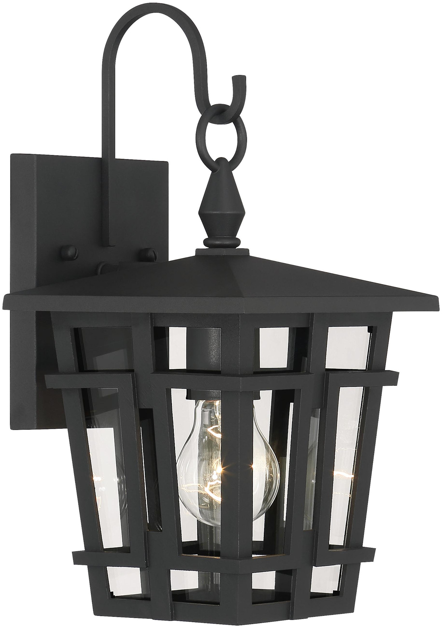 Photos - Floodlight / Street Light The Great Outdoors 77900 Fieldstone 14" Tall Outdoor Wall Sconce Sand Coal Black Outdoor Lighting Wall Sconces 77900-66