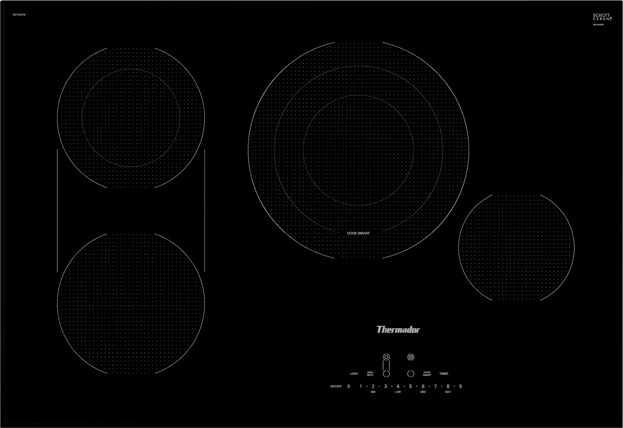 Photos - Hob Thermador CET305YB Masterpiece® 30 Inch Wide 4 Burner Electric Cooktop Stainless Steel Cooking Appliances Cooktops Electric 