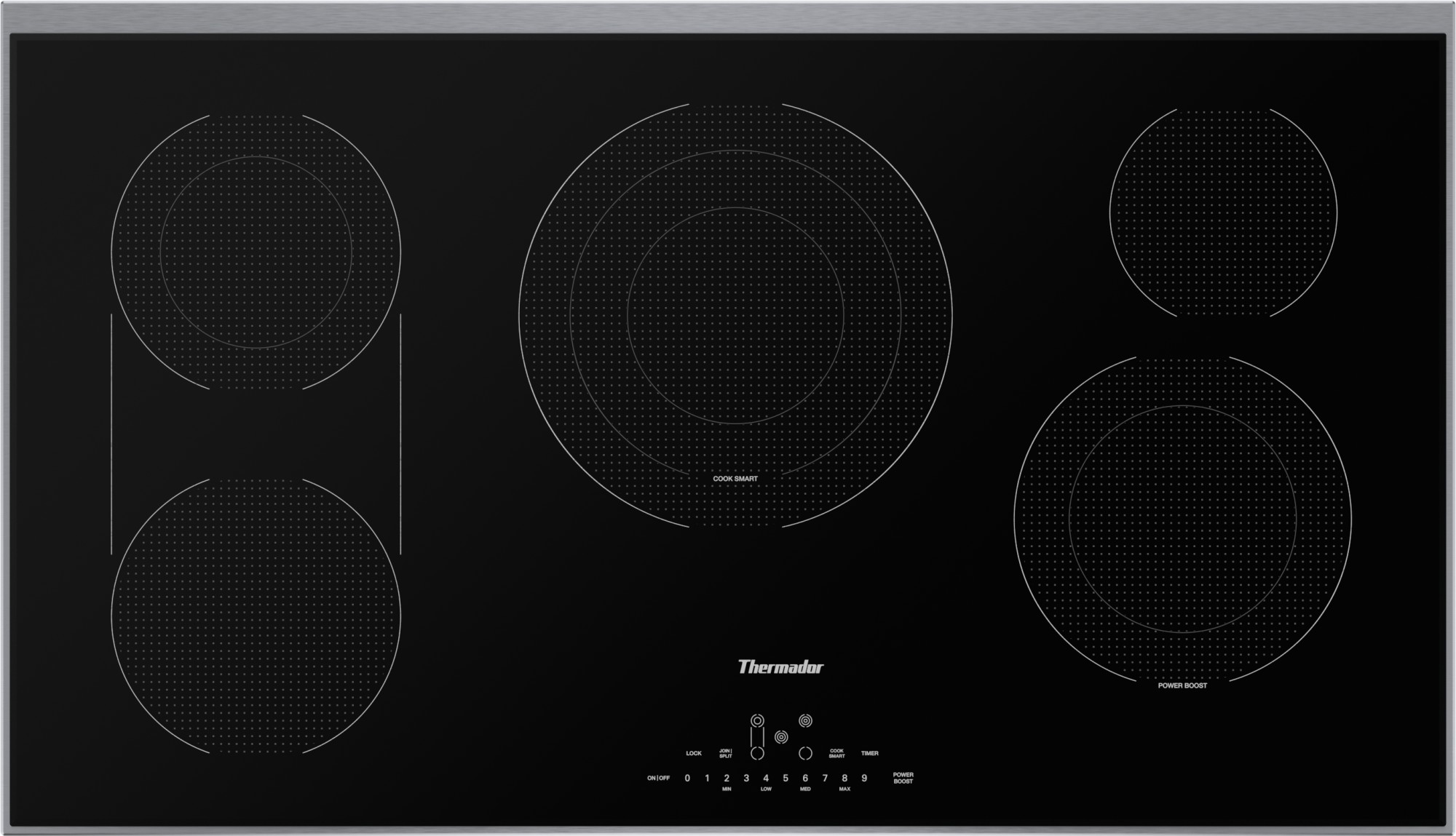 Photos - Hob Thermador CET366Y 36 Inch Wide 5 Burner Electric Cooktop with CookSmart Black Cooking Appliances Cooktops Electric Cooktops 