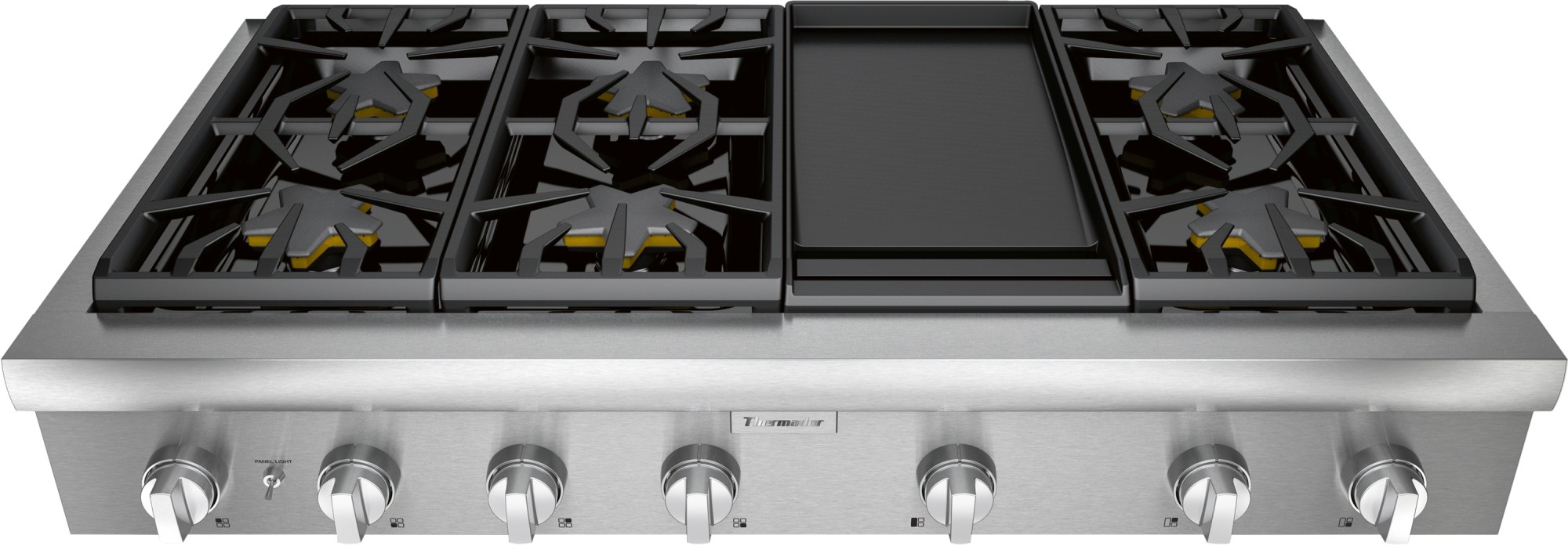 Photos - Cooker Thermador PCG486WD Professional Series 48 Inch Wide 6 Burner Gas Rangetop with Griddle Stainless Steel Cooking Appliances Co 