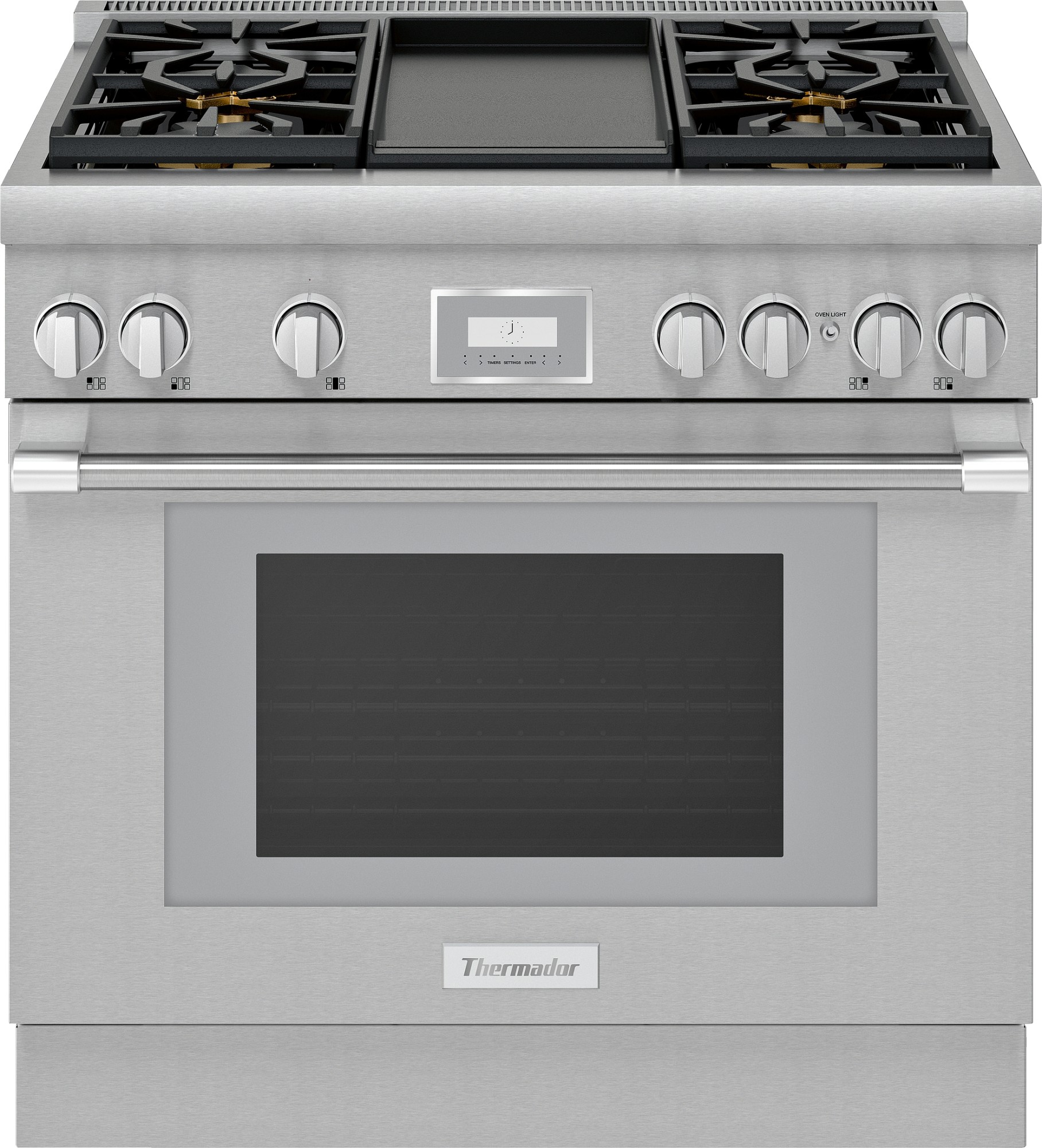 Photos - Cooker Thermador PRG364WDH Pro Harmony® 36 Inch Wide 5.1 Cu. Ft. Slide In Gas Range with 4 Burners and Griddle Stainless Steel Cook 