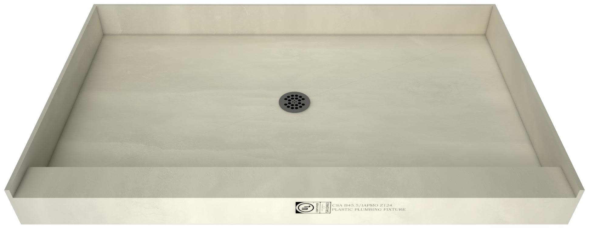 Photos - Other for Repair Tile Redi 3460C-PVC Redi Base 60" x 34" Rectangular Shower Base with Single Threshold and Center Drain Brushed Nickel Tile I