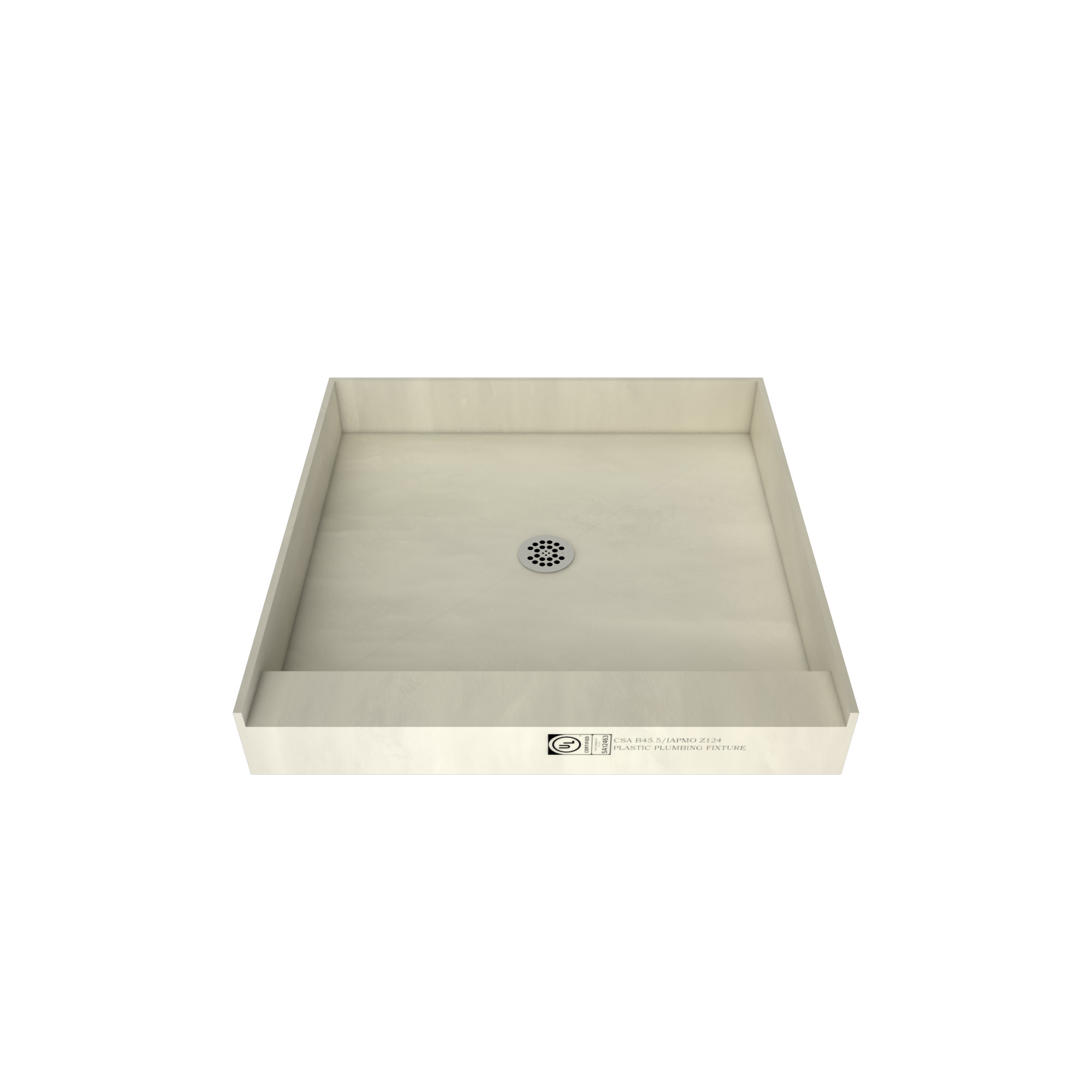Photos - Other for Repair Red-i Tile Redi 4242C Redi Base 42" x 42" Square Shower Base with Single Threshold and Center Drain Polished Chrome Tile Installat 