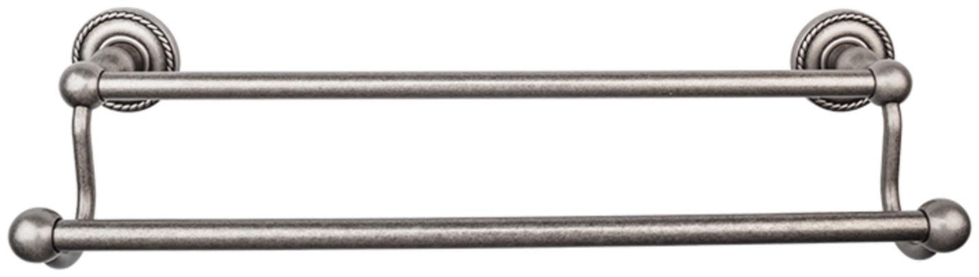 Top Knobs ED9F Edwardian Bath 24 Inch Double Towel Bar Rope Backplate Antique Pewter Bathroom Hardware and Accessories Bathroom Hardware Towel Bars