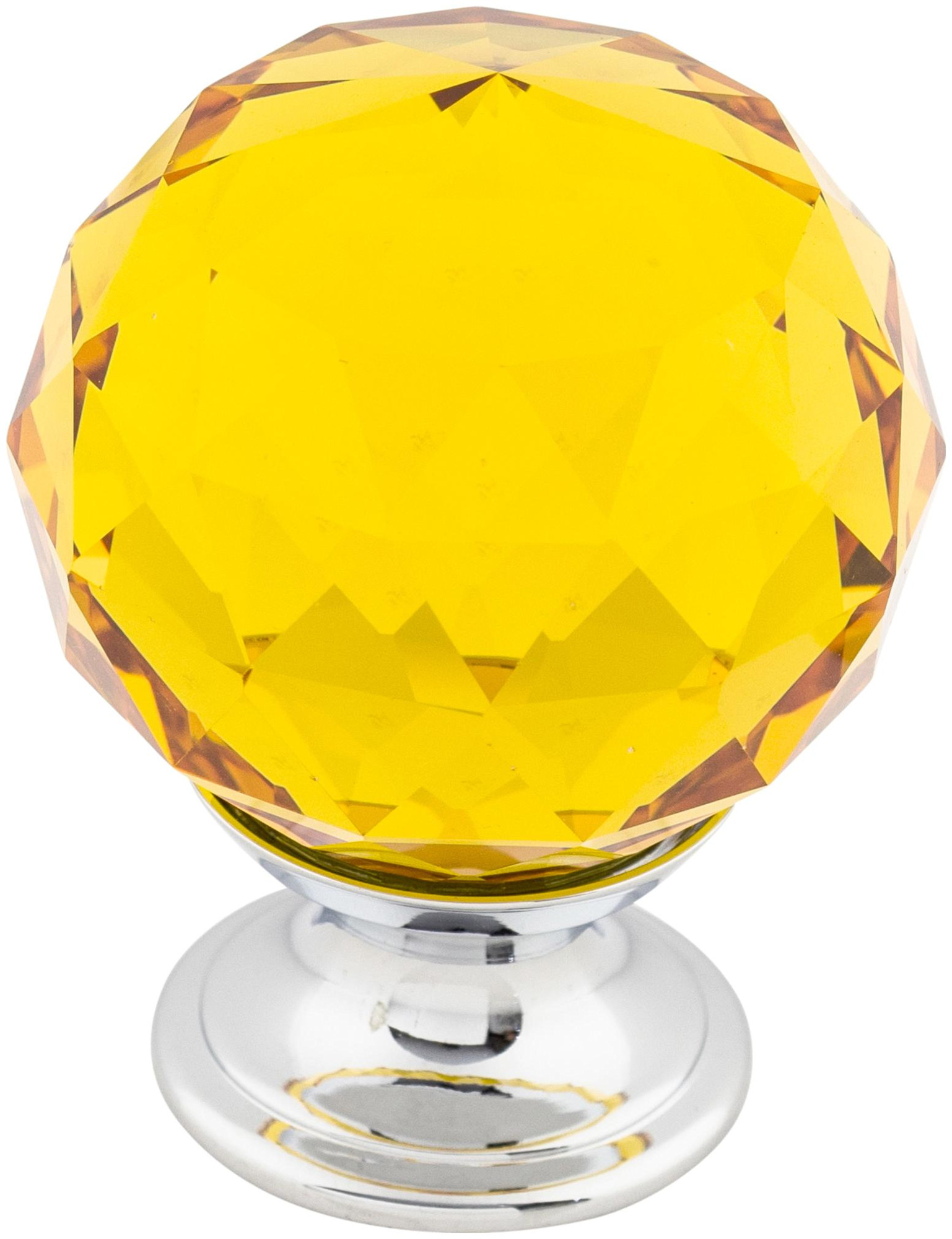 Photos - Furniture Hardware Top Knobs TK112 Amber 1-3/8 Inch Round Cabinet Knob from the Crystal Collection Polished Chrome Cabinet Hardware Knobs Round