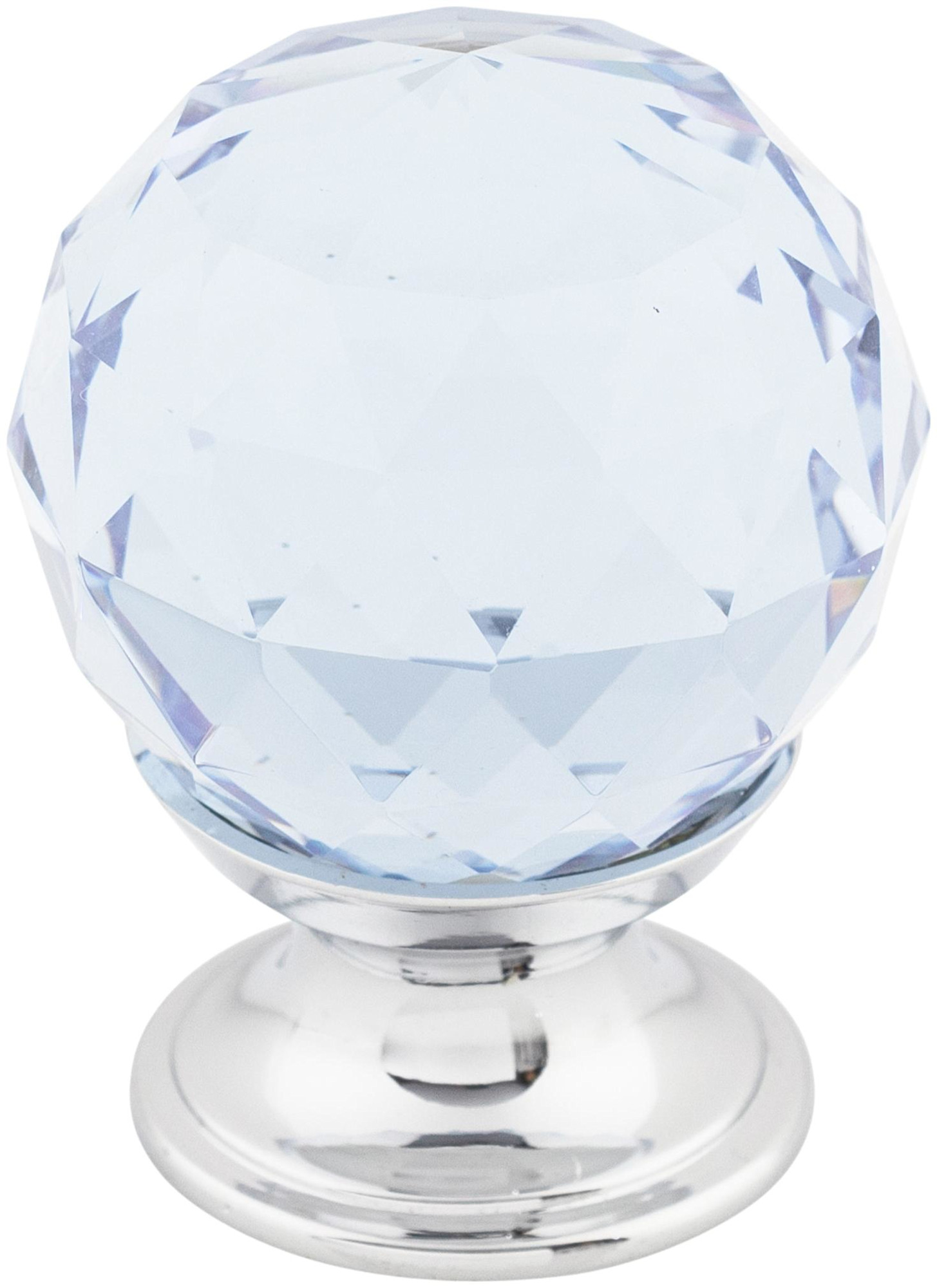 Photos - Furniture Hardware Inch Top Knobs TK113 Light Blue 1-1/8  Round Cabinet Knob from the Crystal Collection Polished Chrome Cabinet Hardware Knobs 