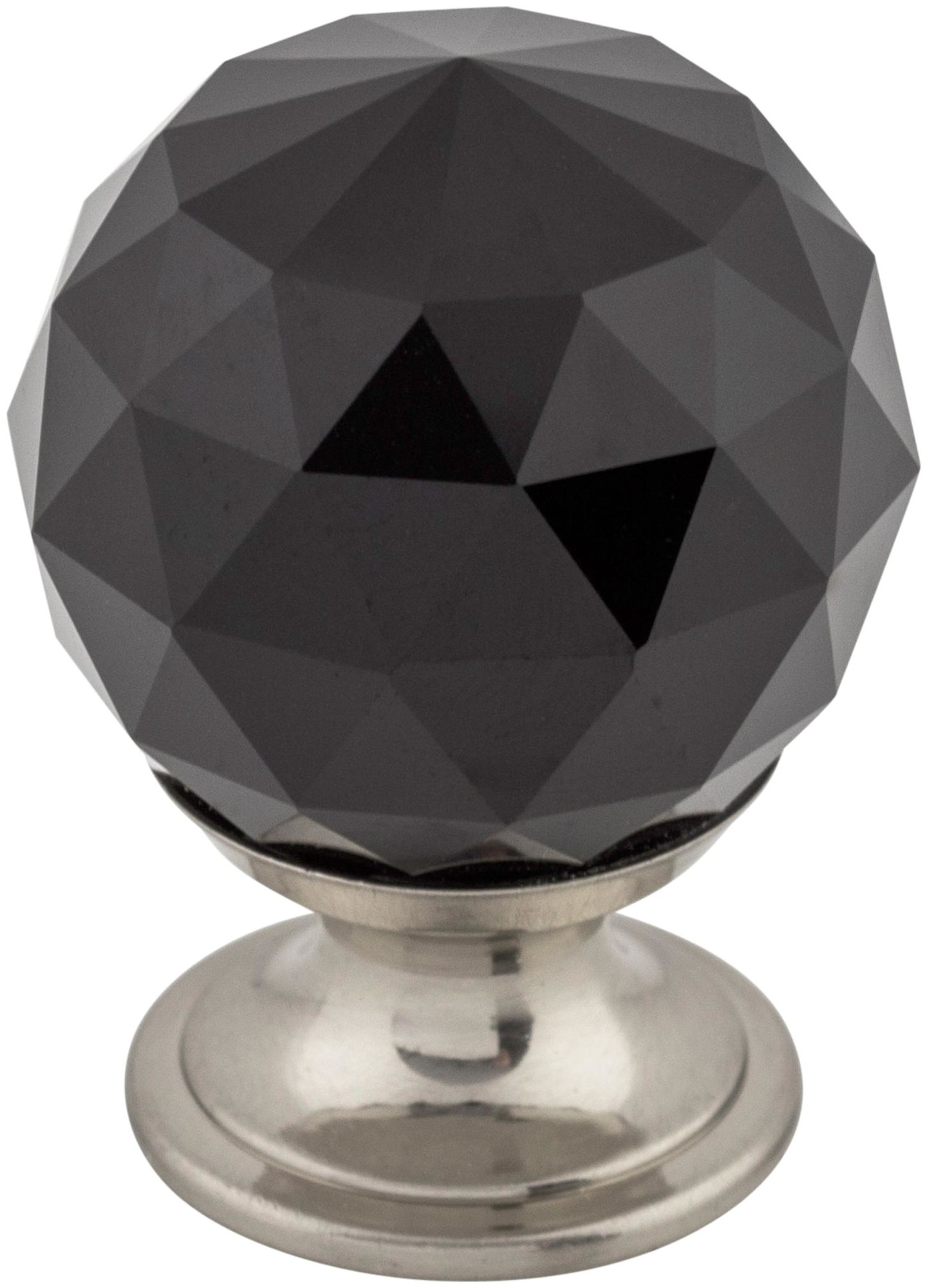 Photos - Furniture Hardware Top Knobs TK115 Black 1-1/8 Inch Round Cabinet Knob from the Crystal Collection Brushed Satin Nickel Cabinet Hardware Knobs