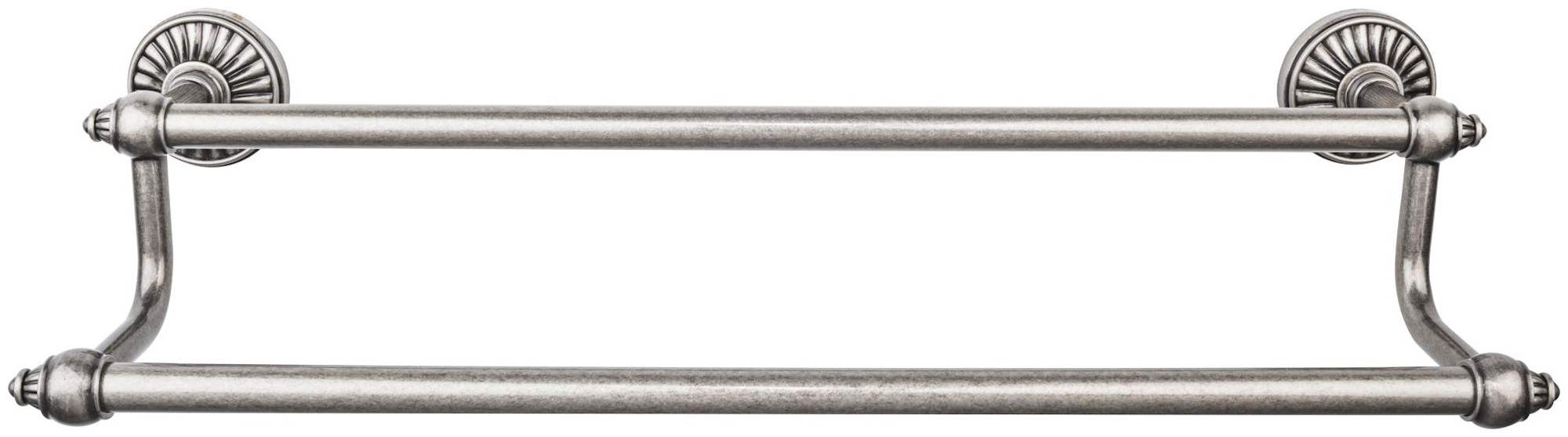 Photos - Towel Holder Tuscany Leather Top Knobs TUSC7 Tuscany Bath 18 Inch Double Towel Bar Antique Pewter Bathroom Hardware and Accessories Bathroom Hardware Tow 