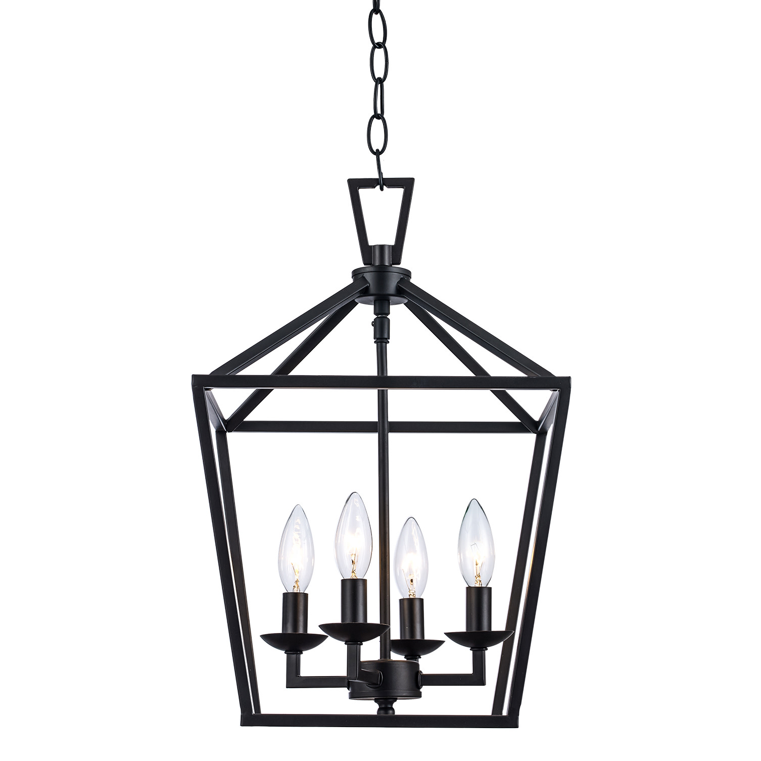 Photos - Chandelier / Lamp Trans Globe Lighting 10264 Lacey 4 Light 12" Wide Pendant Black Indoor Lighting Pendants 10264 BK 