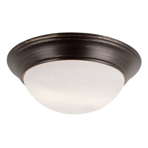 Photos - Chandelier / Lamp Trans Globe Lighting 57705 Bolton 3 Light 16" Wide Flush Mount Bowl Ceiling Fixture with Frosted Glass Shade Rubbed Oil Bron 