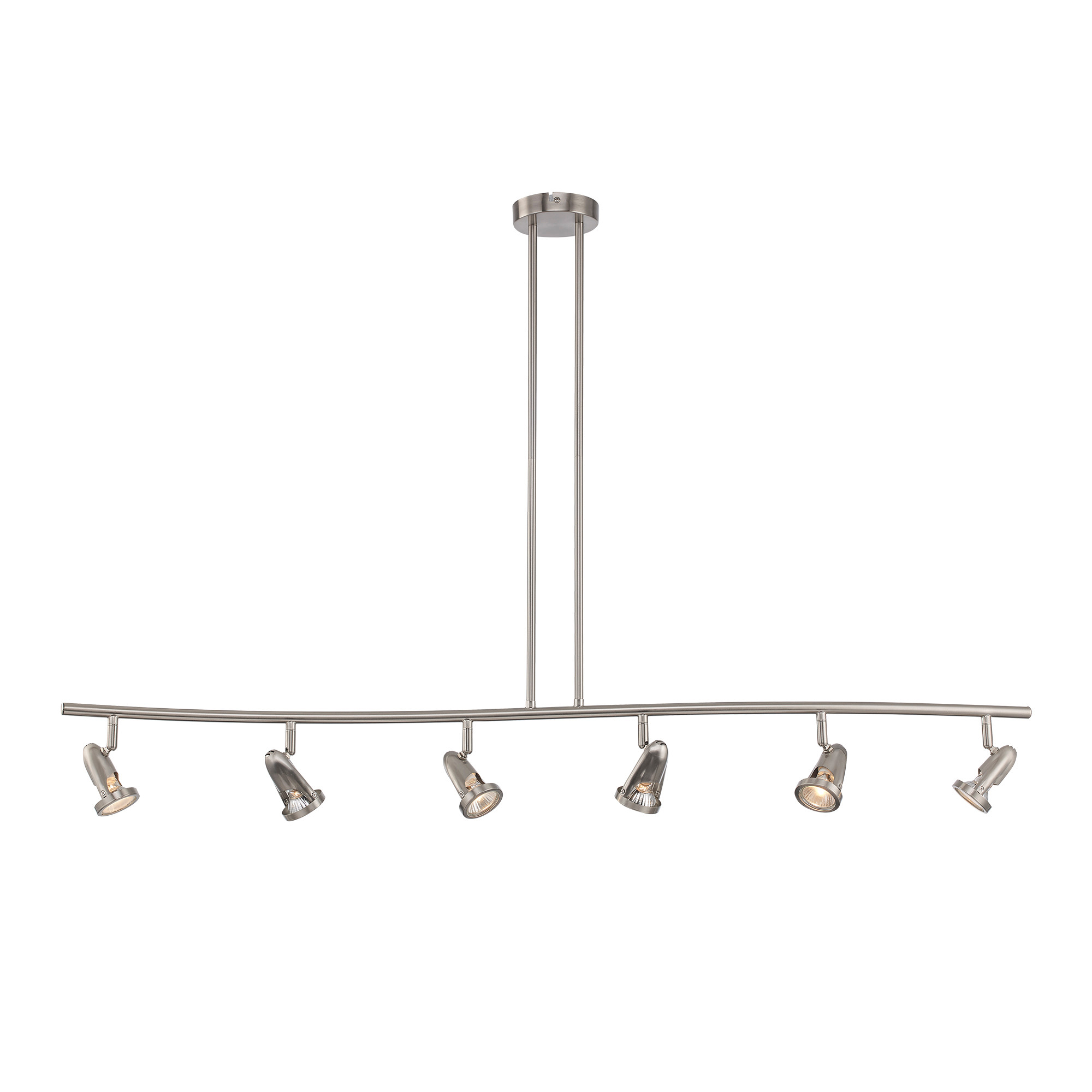 Photos - Chandelier / Lamp Trans Globe Lighting W-466-6 6 Light Energy Saving Track Lighting Brushed Nickel Indoor Lighting Ceiling Fixtures Fixed Rail 