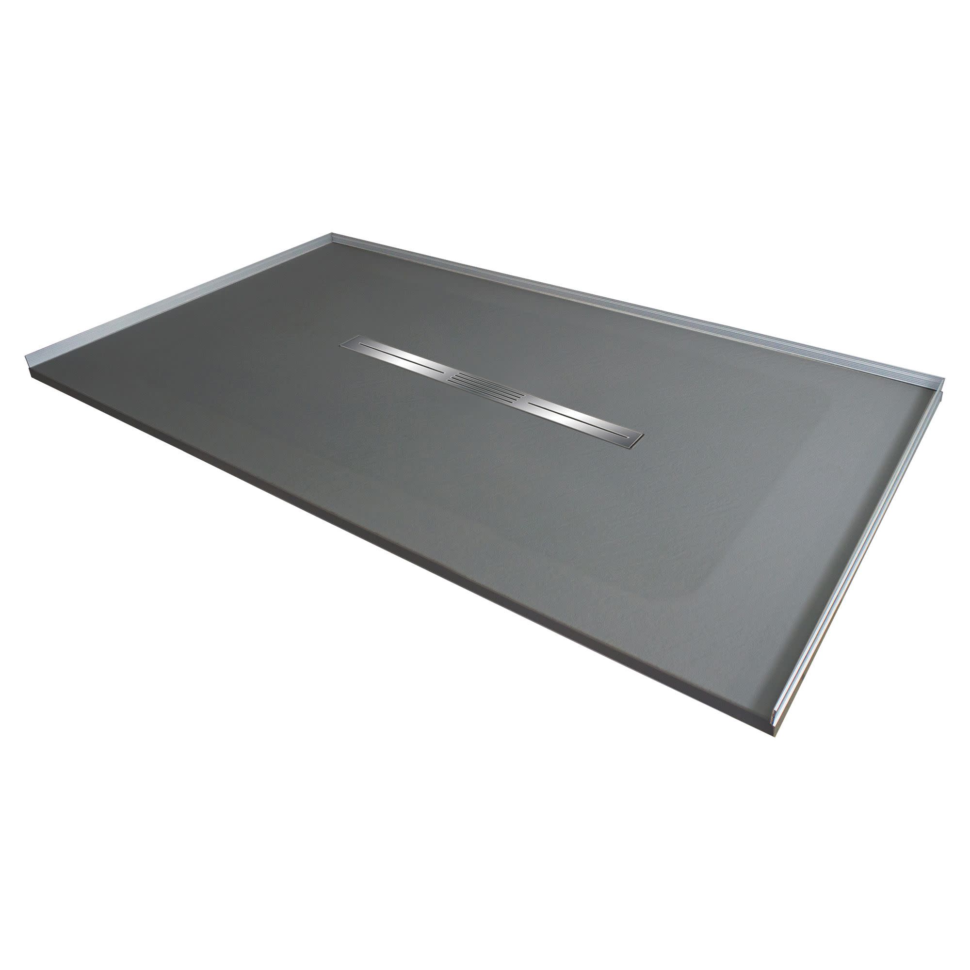 Photos - Shower Tray A&D Transolid FZS6042C 59-1/8" x 41-1/2" Rectangular Shower Base with Center Drain Dark Grey Shower Stalls and Doors Shower Pans 