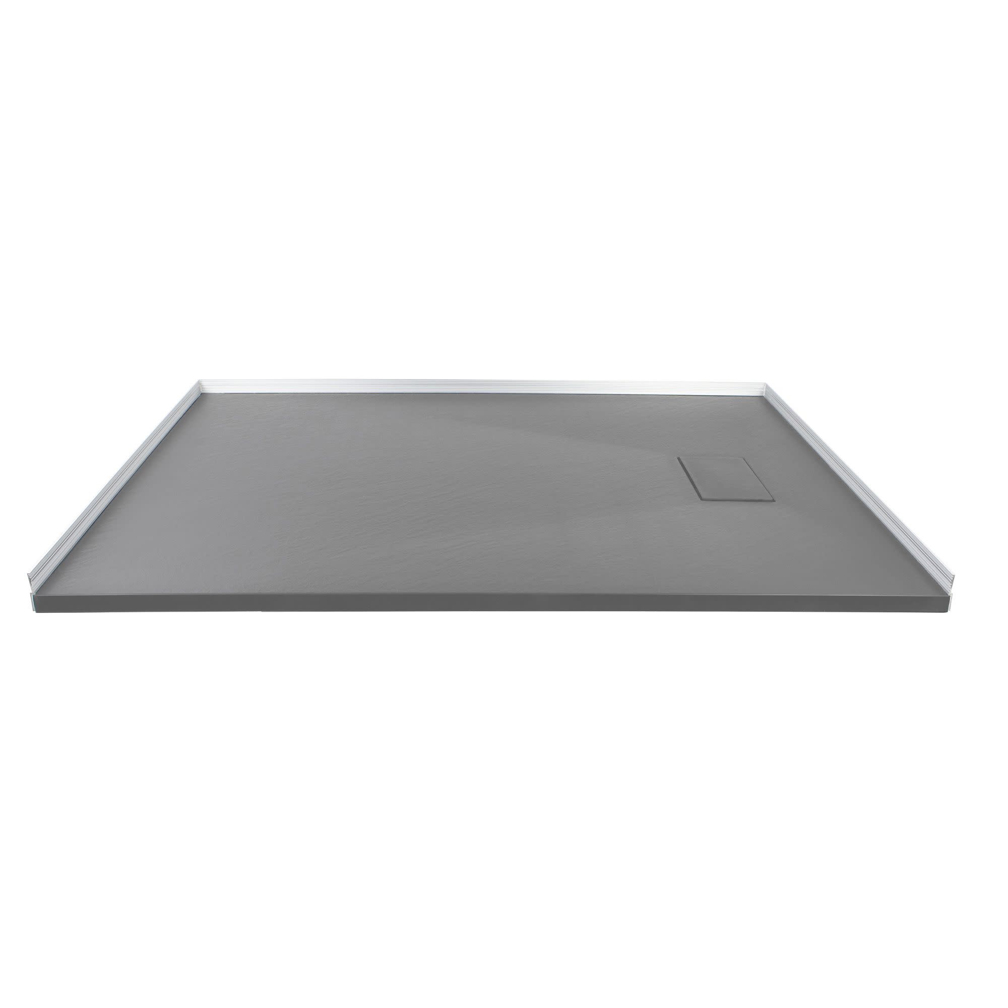 Photos - Shower Tray A&D Transolid FZS6736 67" x 35-1/2" Rectangular Shower Base with Left Right Drain Dark Grey Shower Stalls and Doors Shower Pans