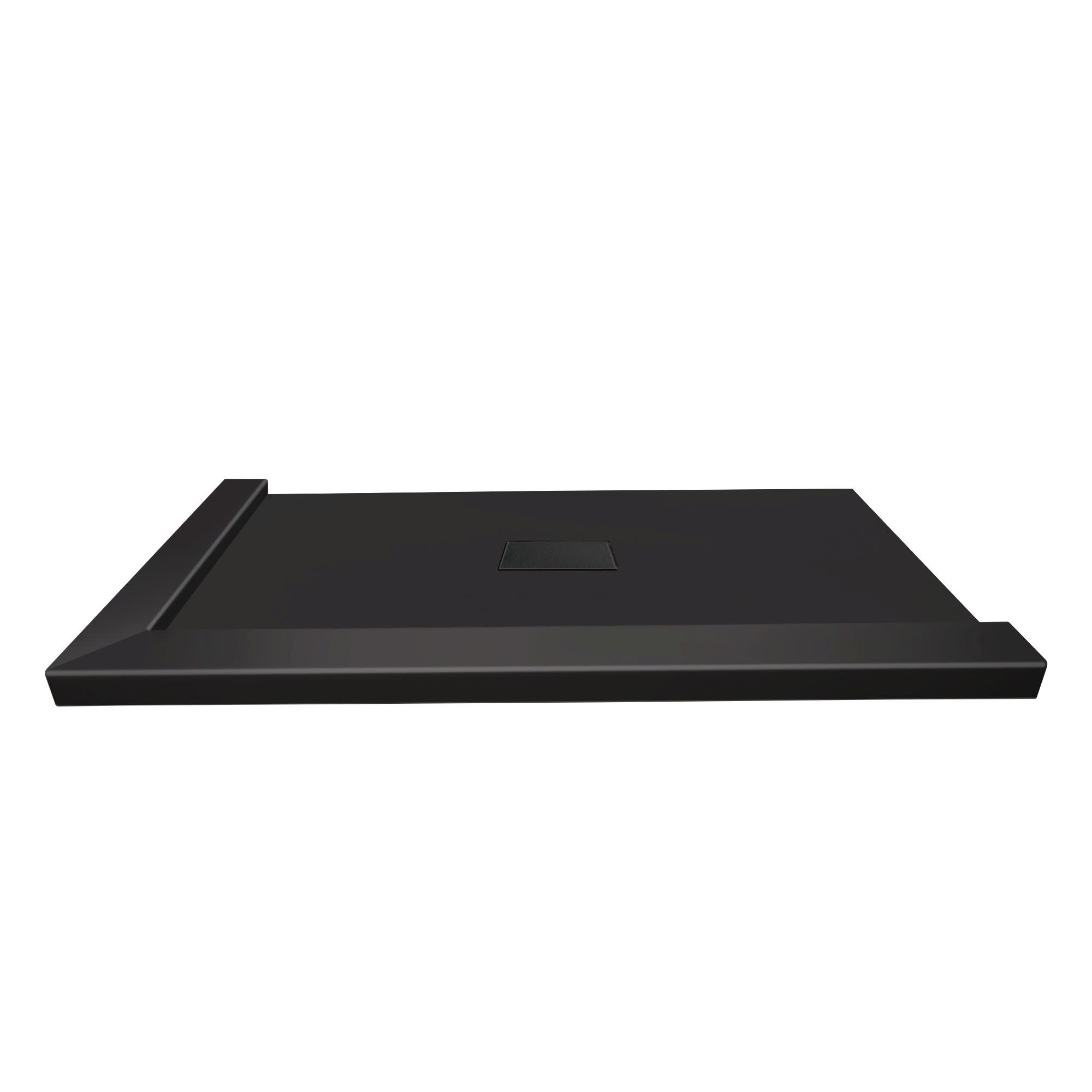 Photos - Shower Tray A&D Transolid FZSDT7940C 78-11/16" x 40-1/2" Rectangular Shower Base with Double Threshold and Center Drain Black Shower Stalls 