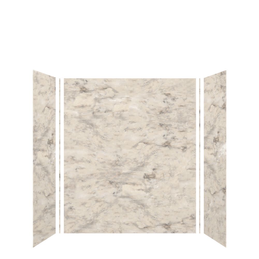 Photos - Shower Enclosure KIT Transolid SWK603672 SaraMar 60" W x 36" D x 72" H Three Panel Shower Wall  Sand Creme Velvet Shower Stalls and Doors Show 