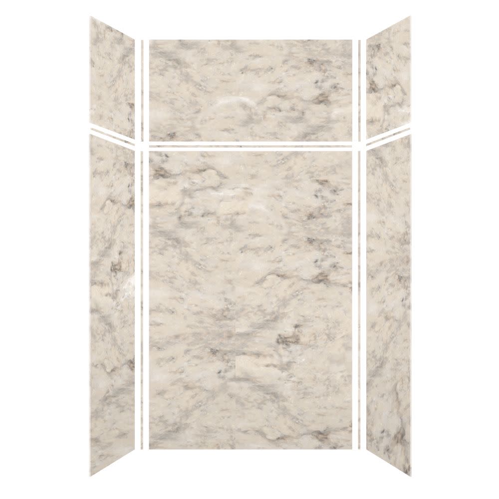 Photos - Shower Enclosure KIT Transolid SWKX48367224 SaraMar 48" W x 36" D x 96" H Six Panel Shower Wall  Sand Creme Velvet Shower Stalls and Doors Sho 