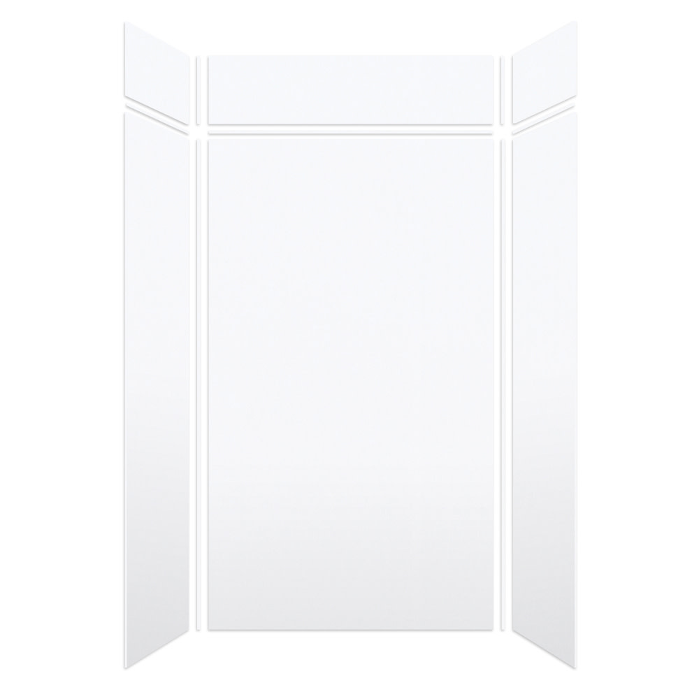 Photos - Shower Enclosure KIT Transolid SWKX48368412 SaraMar 48" W x 36" D x 96" H Six Panel Shower Wall  White Velvet Shower Stalls and Doors Shower S 