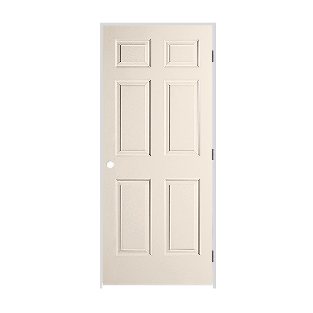 Photos - Interior Door Primed Trimlite 1668MHCCOLLH10B4916 18" x 80" x 1-3/8"  6-Panel Colonist Molded Textured Hollow Core 4-9/16" LH Prehung Door 