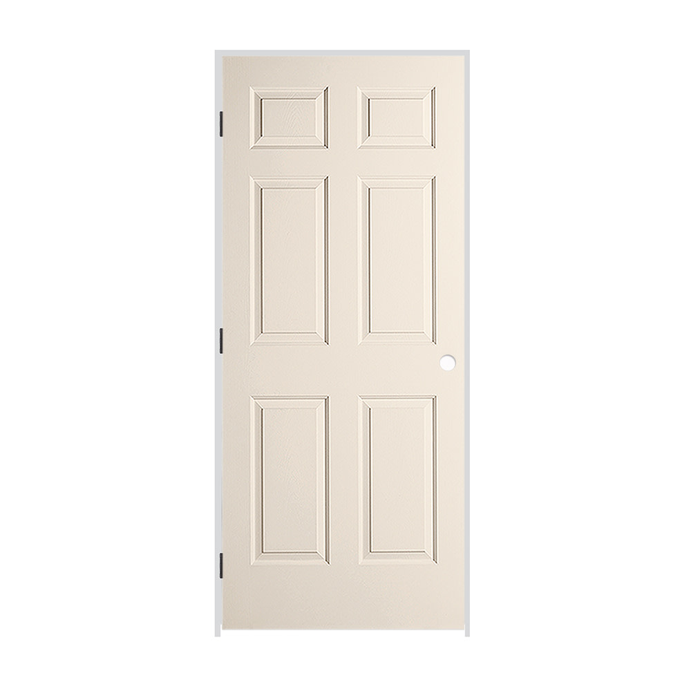 Photos - Interior Door RH Alurad Trimlite 1668MHCCOLRH10B714 18" x 80" x 1-3/8" Primed 6-Panel Colonist Molded Textured Hollow Core 7-1/4" RH Prehung Door wi 