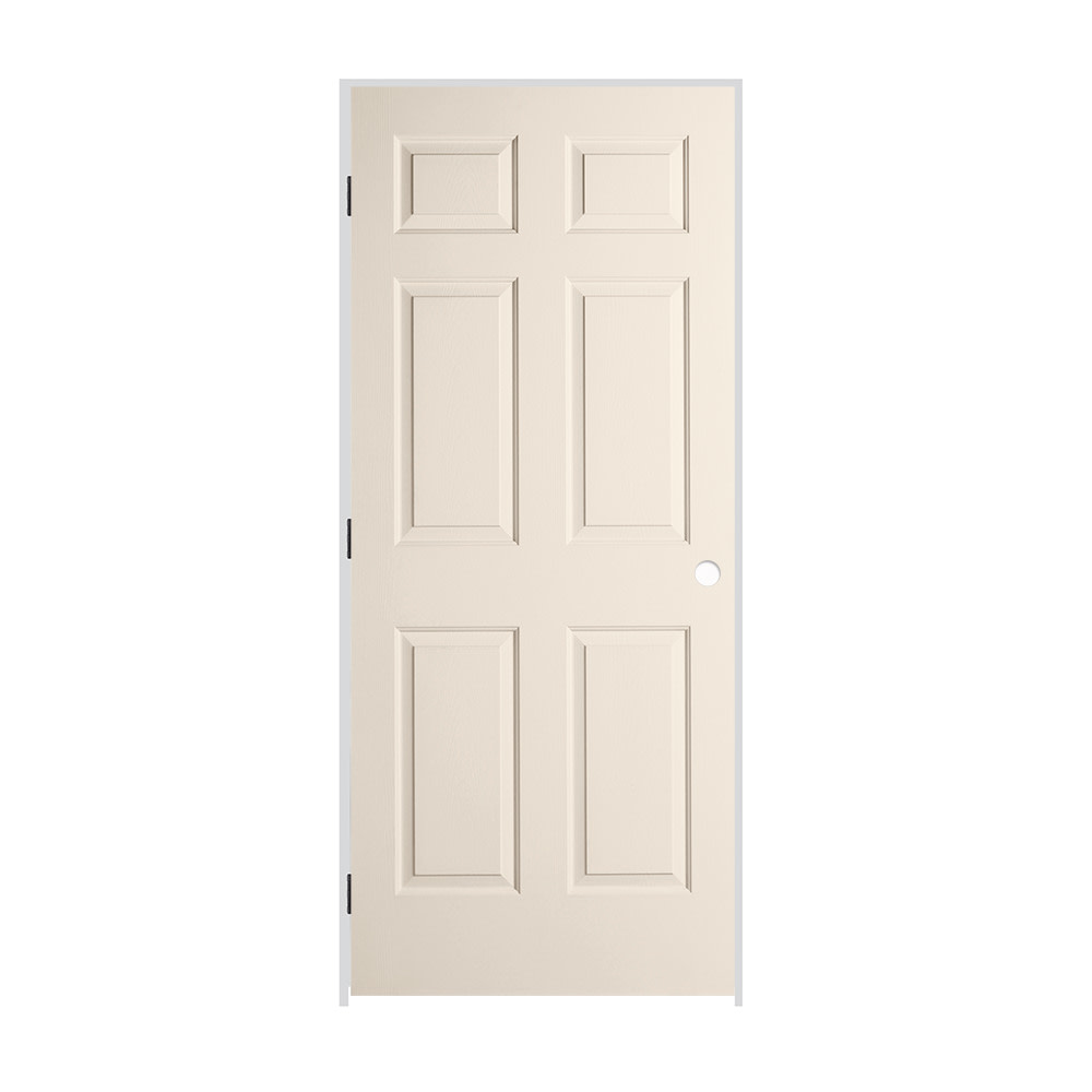 Photos - Interior Door RH Alurad Trimlite 1668MHCCOLRH1D6916 18" x 80" x 1-3/8" Primed 6-Panel Colonist Molded Textured Hollow Core 6-9/16" RH Prehung Door w 
