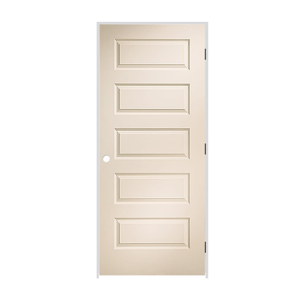 Photos - Interior Door Primed Trimlite 2068MHCROCLH10B4916 24" x 80"  5-Panel Rockport Molded Hollow Core 4-9/16" Jamb Left Hand Prehung Door with O 