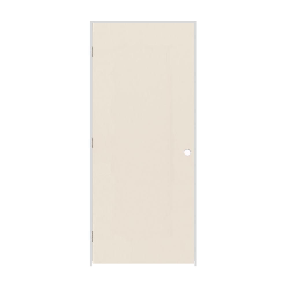 Photos - Interior Door Primed Trimlite 2168FHCPHBRH26D6916 34" x 80"  Hardboard Hollow Core Flush 6-9/16" Jamb Right Hand Prehung Door with Brushed 