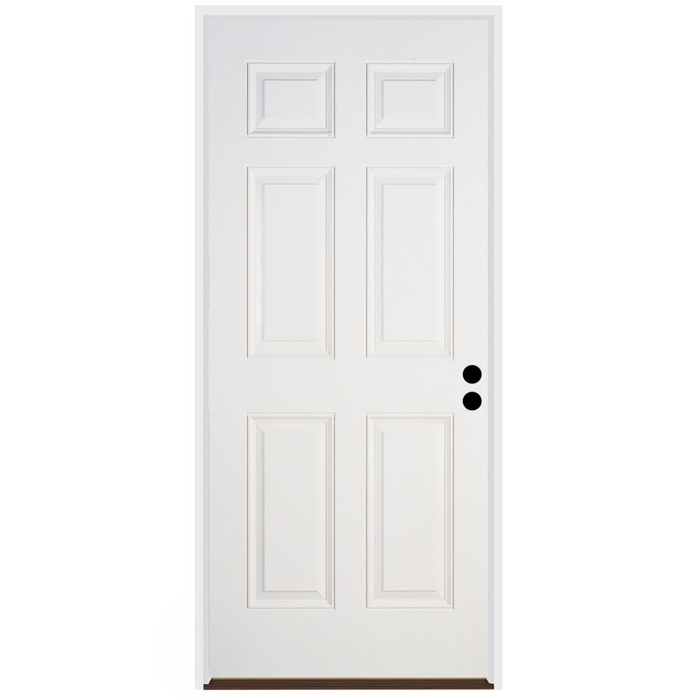 Photos - Front Door Primed Trimlite 2168LHISPSF6P49161DB Traditional 6 Panel 34" by 80" Left Handed Pre-Hung Exterior Entry Door with 4-9/16" Door Jamb 