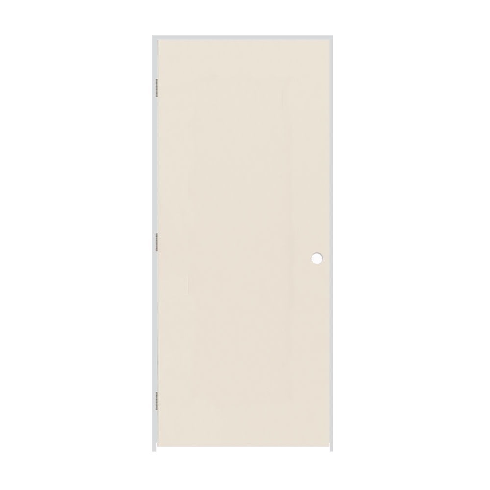 Photos - Interior Door Primed Trimlite 2668FHCPHBRH156916 30" x 80"  Hardboard Hollow Core Flush 6-9/16" Jamb Right Hand Prehung Door with Satin Nic 