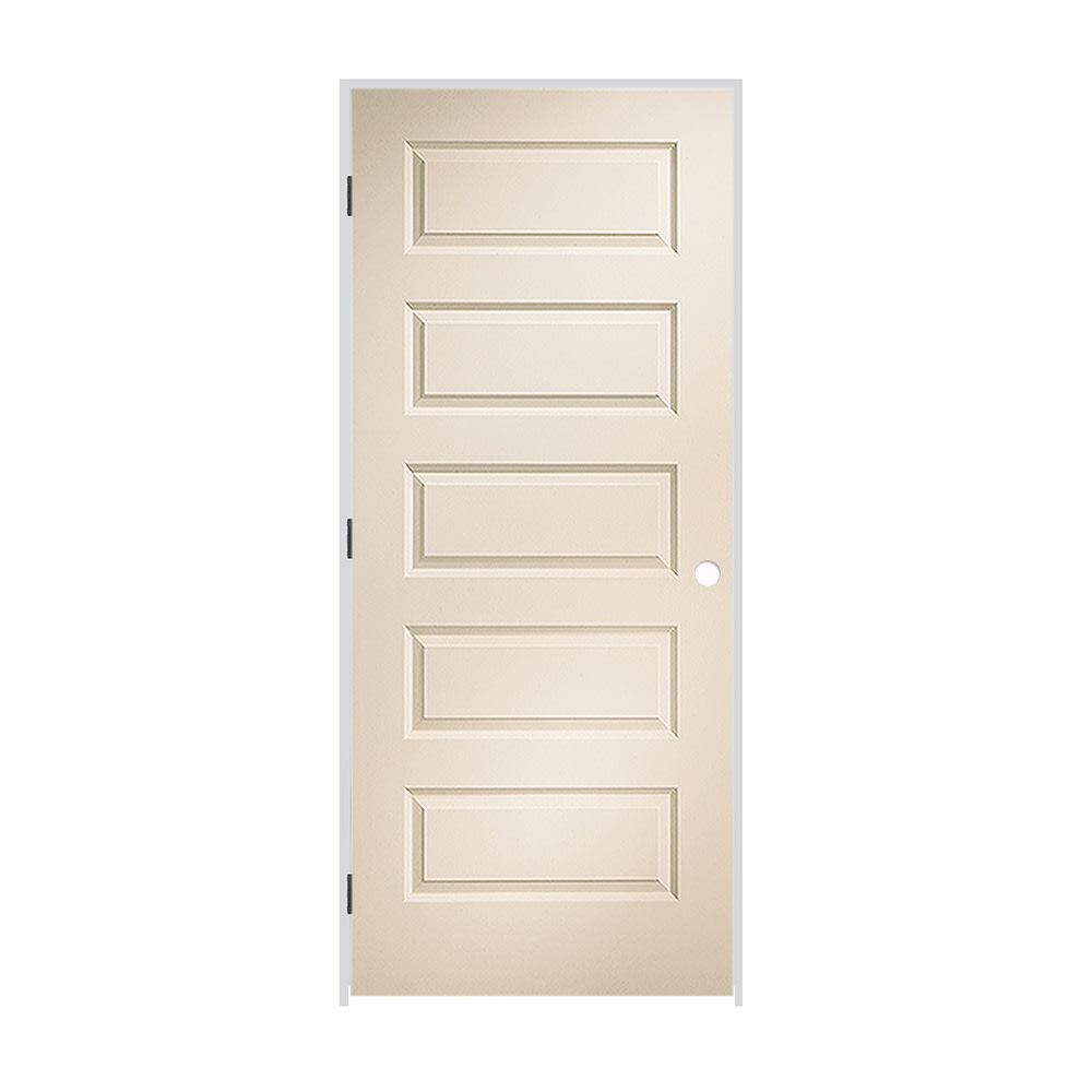 Photos - Interior Door Primed Trimlite 2668MHCROCRH10B4916 30" x 80"  5-Panel Rockport Molded Hollow Core 4-9/16" Jamb Right Hand Prehung Door with 