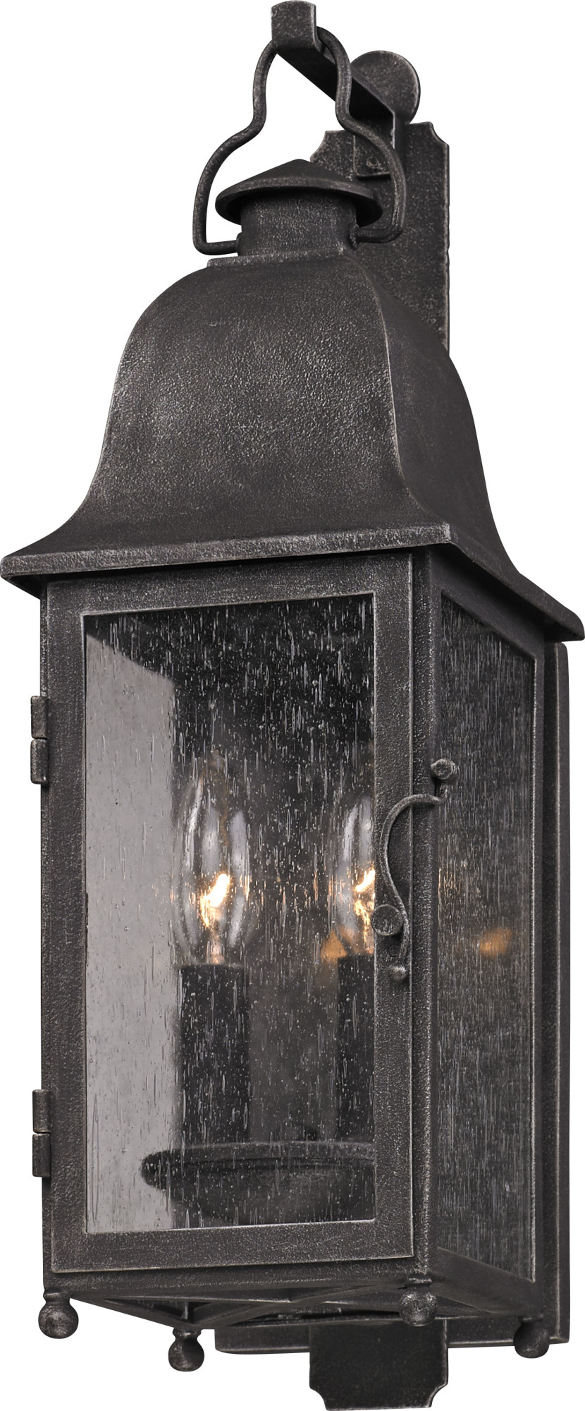 Photos - Floodlight / Street Light Troy Lighting B3211 Larchmont 2 Light Outdoor Wall Sconce with Seedy Glass Aged Pewter Outdoor Lighting Wall Sconces Outdoor