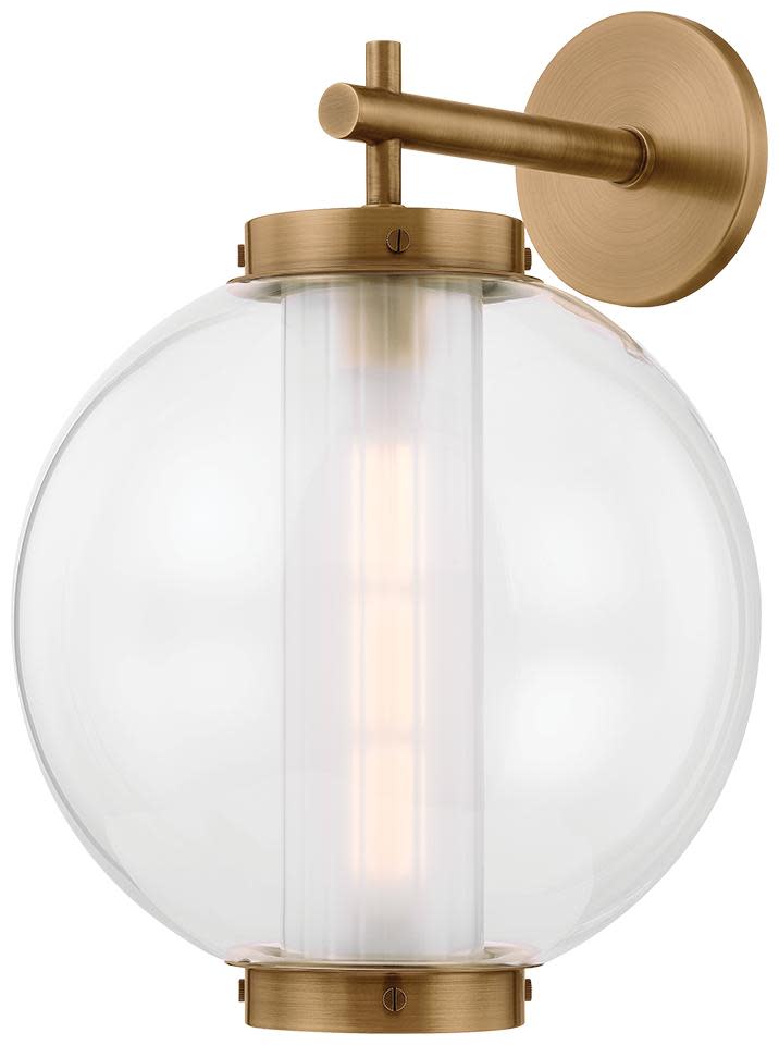 Photos - Floodlight / Street Light Troy Lighting B6218 Marco 18" Tall Outdoor Wall Sconce Patina Brass Outdoor Lighting Wall Sconces B6218-PBR