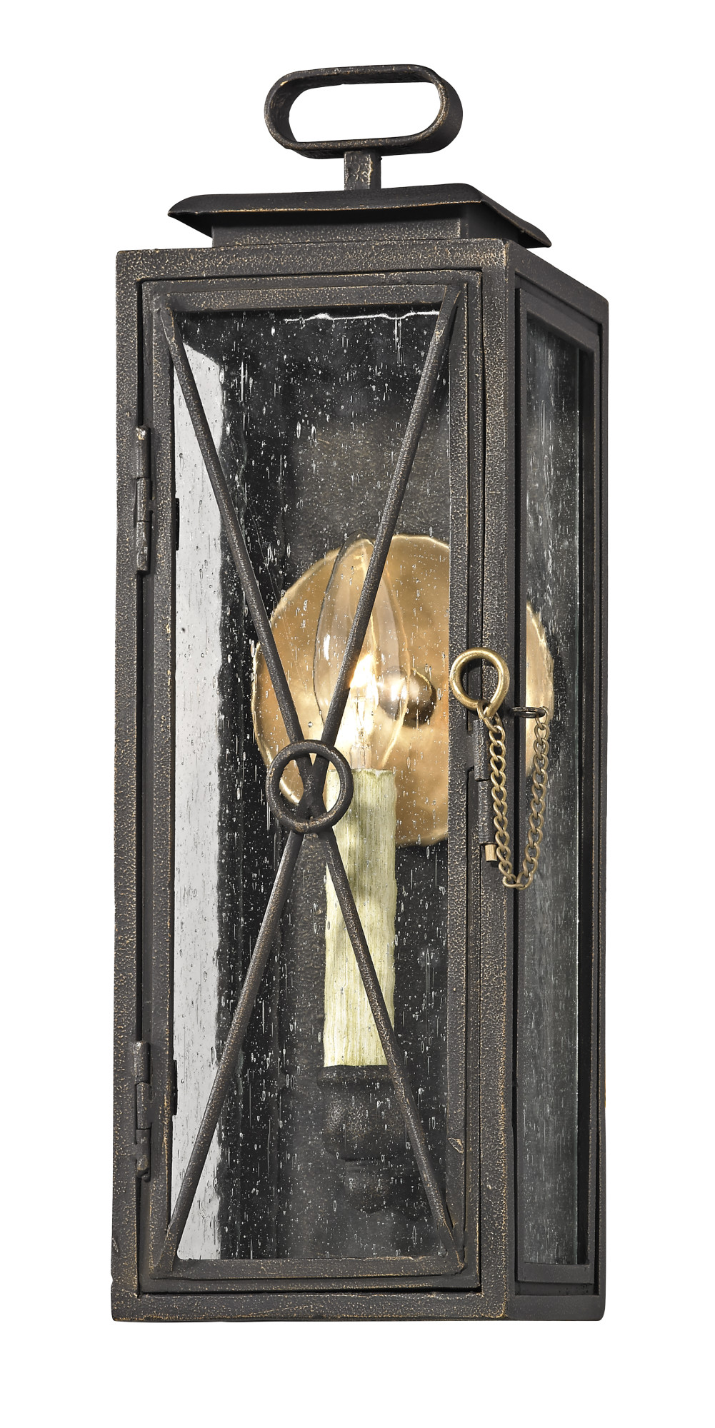 Photos - Floodlight / Street Light Vintage Troy Lighting B6441 Randolph Single Light 15-3/4" Tall Outdoor Wall Sconce with Seedy Glass Rectangle Shade  Bronze O 