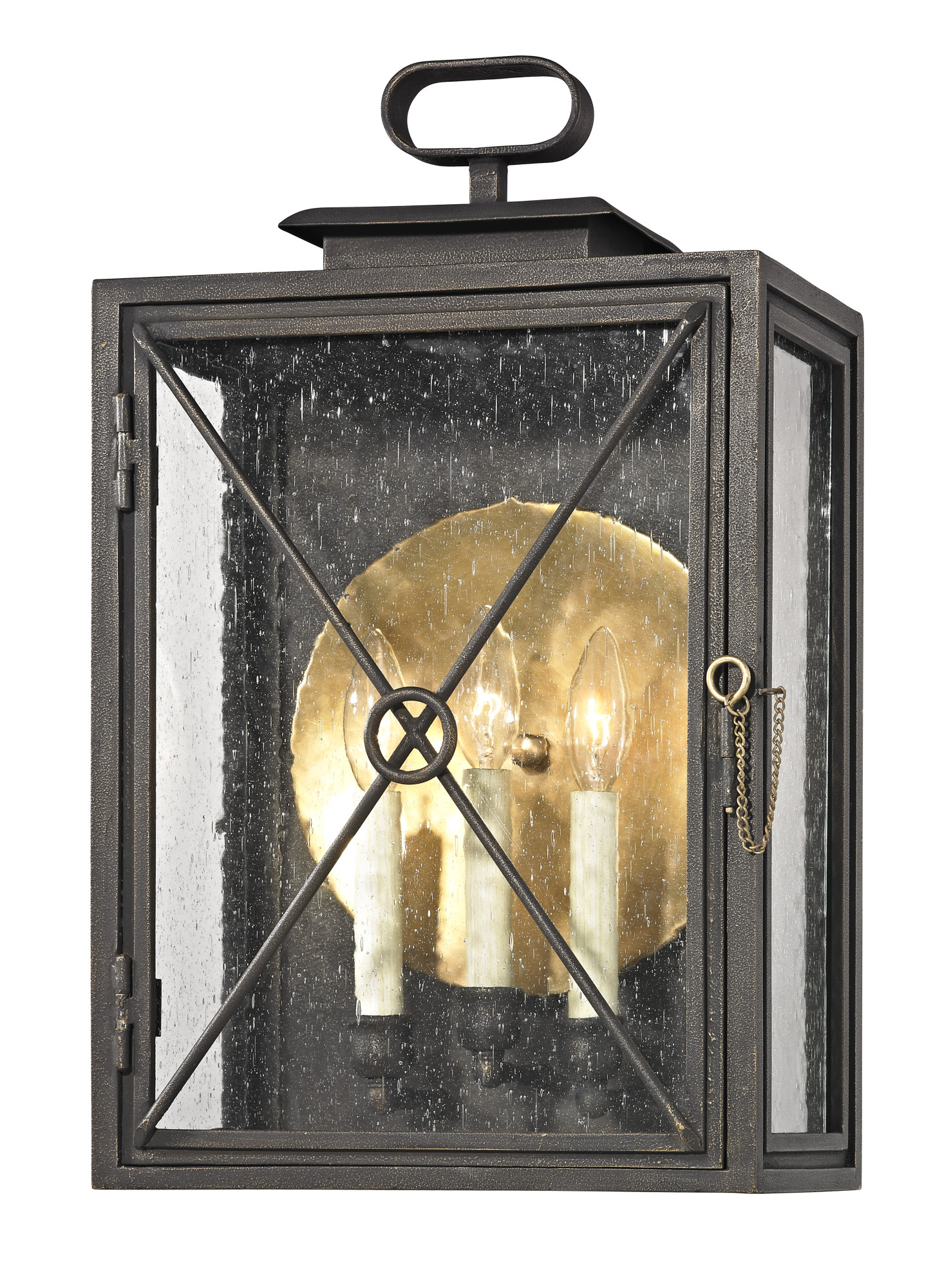 Photos - Floodlight / Street Light Vintage Troy Lighting B6444 Randolph 3 Light 20" Tall Outdoor Wall Sconce with Seedy Glass Rectangle Shade  Bronze Outdoor Li 