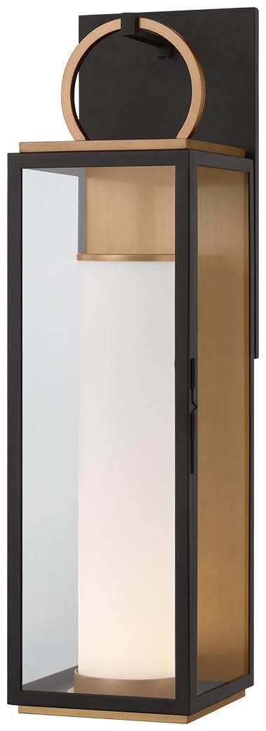 Photos - Floodlight / Street Light Gareth Troy Lighting B6730 29" Tall LED Outdoor Wall Sconce Patina Brass / Textured Black Outdoor Lighting Wall Sconces B673
