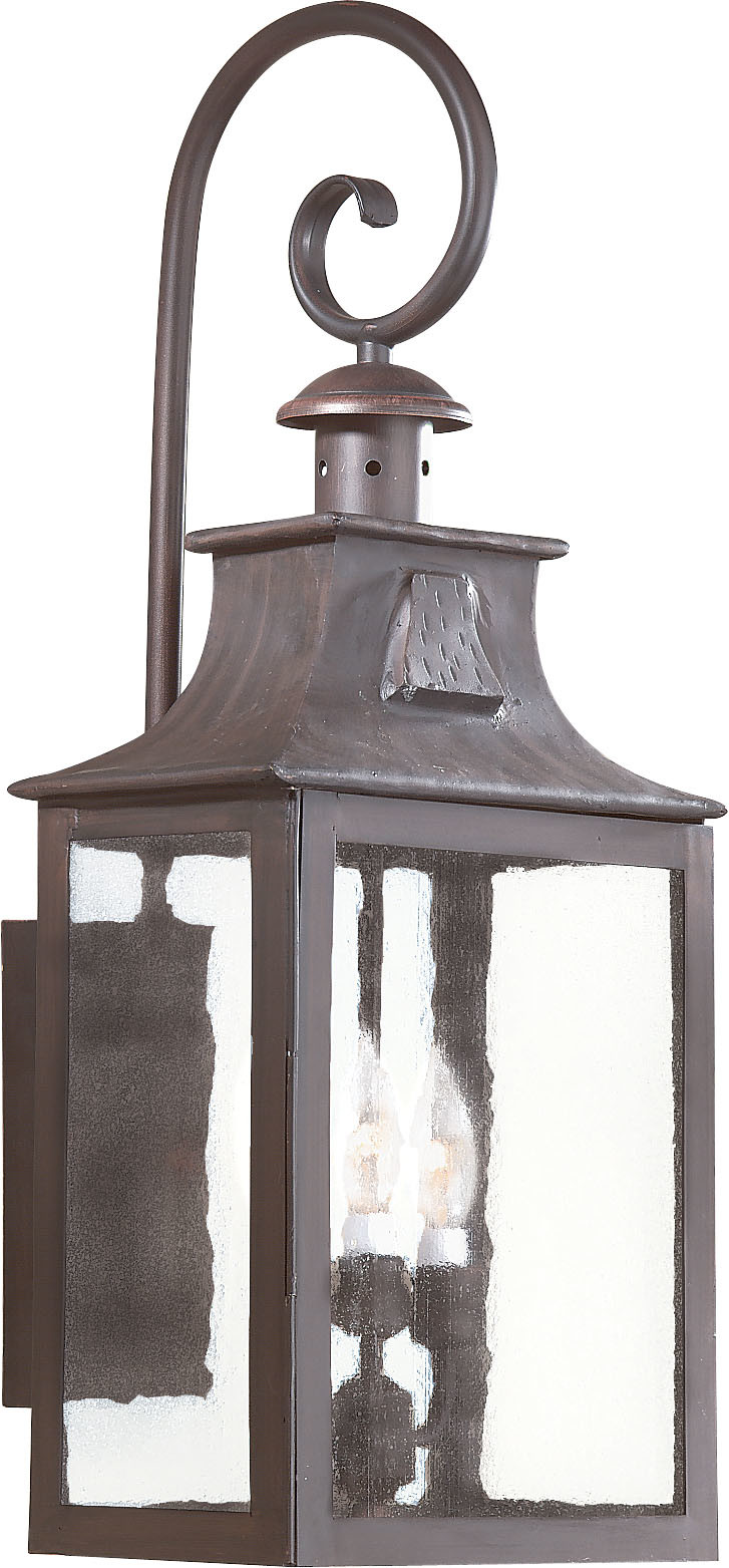 Photos - Floodlight / Street Light NEWTON Troy Lighting BCD9005  3 Light 27" Outdoor Wall Sconce with Seedy Glass Old Bronze Outdoor Lighting Wall Sconces Outdo 